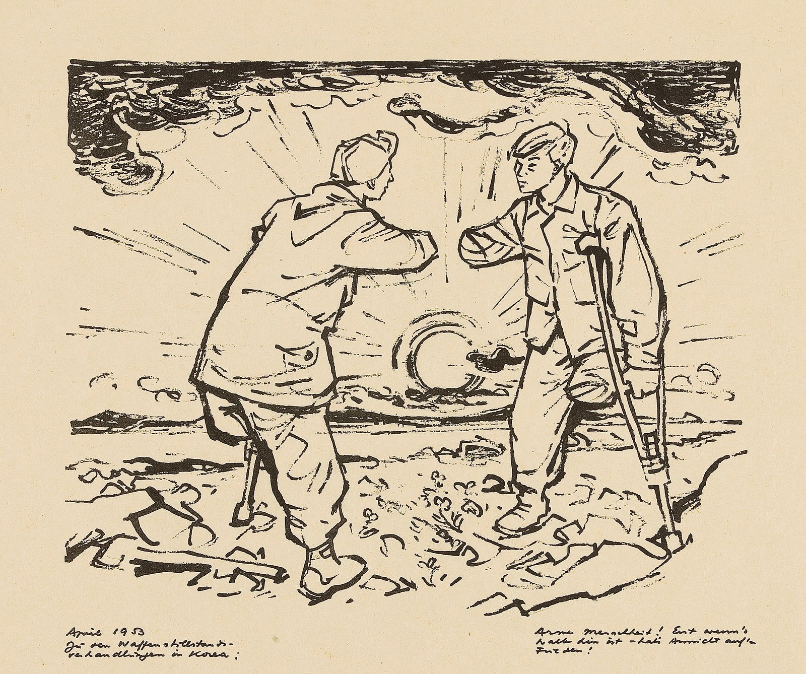 EDUARD GAERTNER* (Bubenitsch near Prague 1890 - 1966 Vienna): EDUARD GAERTNER* (Bubenitsch near Prague 1890 - 1966 Vienna)Portfolio of 12 lithographs "Zur und gegen die Zeit", 1954lithography/paper, each 64,9 x 49,9 cmprinted with support of the Theodor-Koerner