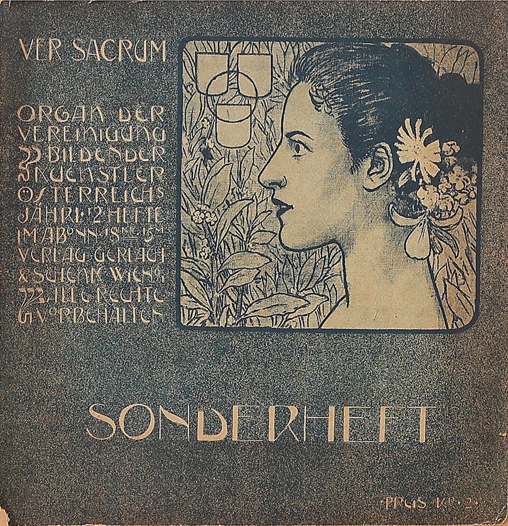 VARIOUS ARTISTS (second half of the 19th century - first half of the 20th century): VARIOUS ARTISTS (second half of the 19th century - first half of the 20th century)Bundle of VER SACRUM issues, complete edition of 1898.Organ of the Association of Fine Artists of Austria, first year,