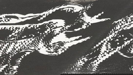 STEFAN PRASCHL* ( Vienna 1910 - 1994 Vienna ): STEFAN PRASCHL* ( Vienna 1910 - 1994 Vienna )Rhinoswoodcut/paper 22 x 38,5 cmverso estate stamp Prof. Stefan PraschlSCHÄTZPREIS / ESTIMATE °€ 100 - 200STARTPR