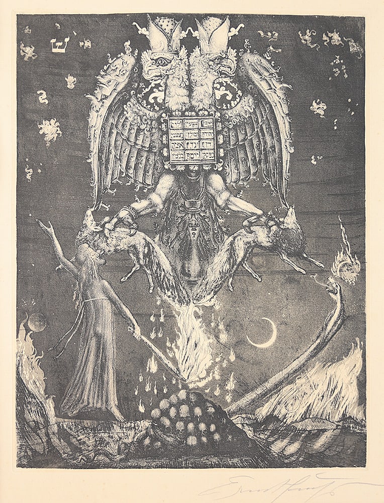 ERNST FUCHS* (Vienna 1930 - 2015 Vienna): ERNST FUCHS* (Vienna 1930 - 2015 Vienna)Samson sets the foxes on fireetching/paper 31 x 23,5 cmsigned Ernst FuchsSCHÄTZPREIS / ESTIMATE € 150 - 250START