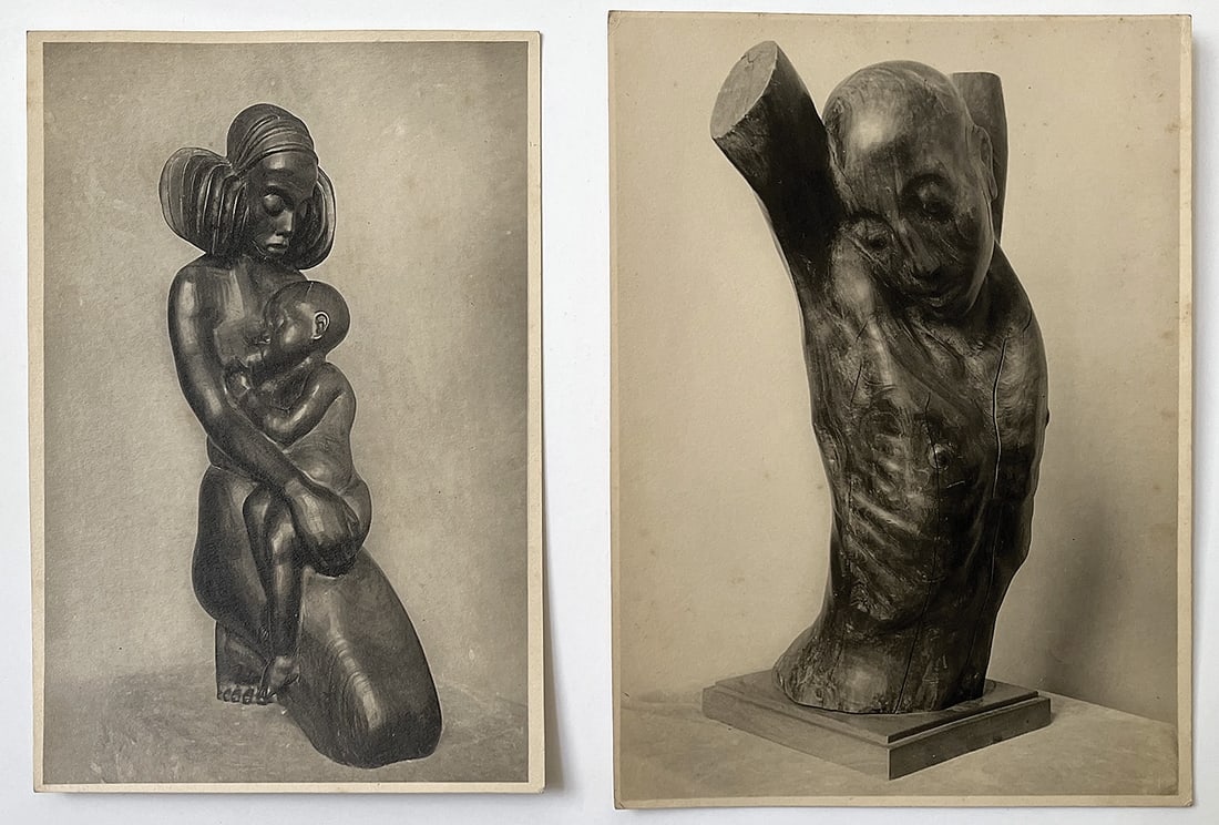 ANNY BREER* (1891 - 1969): ANNY BREER* (1891 - 1969)Georg Kolbe sculptures, 1930svintage gelatin silver print 22,5 x 16 cm and 21,2 x 14 cmSCHÄTZPREIS / ESTIMATE € 200 - 400STARTPREIS