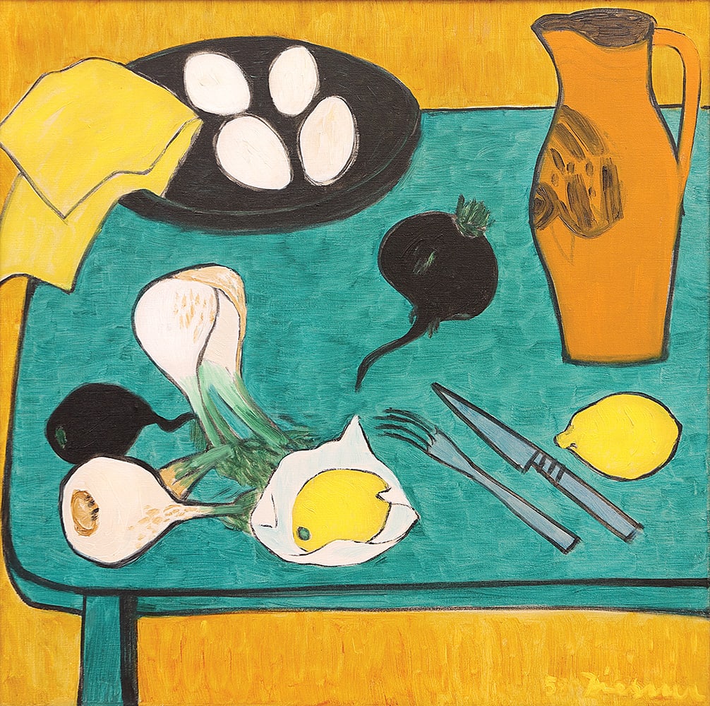 GERHILD DIESNER* (Innsbruck 1915 - 1995 Innsbruck): GERHILD DIESNER* (Innsbruck 1915 - 1995 Innsbruck)Still life, 1958oil/canvas 70 x 70 cmsigned DiesnerSCHÄTZPREIS / ESTIMATE °€ 10000 - 20000STARTPR