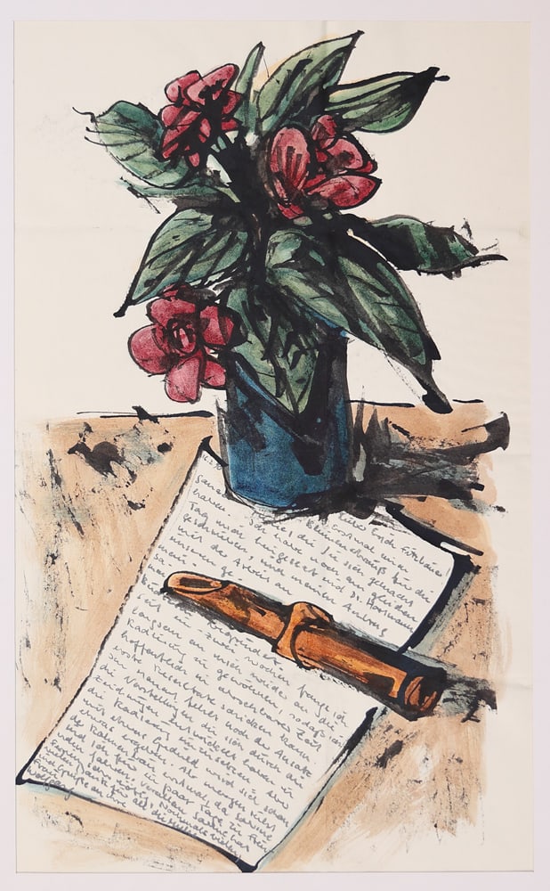 Wolfgang Defant* (geboren 1957 in Stockholm): Wolfgang Defant* (geboren 1957 in Stockholm)Letterwatercolor/paper 41 x 25 cmSCHÄTZPREIS / ESTIMATE € 400 - 800STARTPREIS / STARTING PRICE € 400Contemporary Austrian painter and graphic