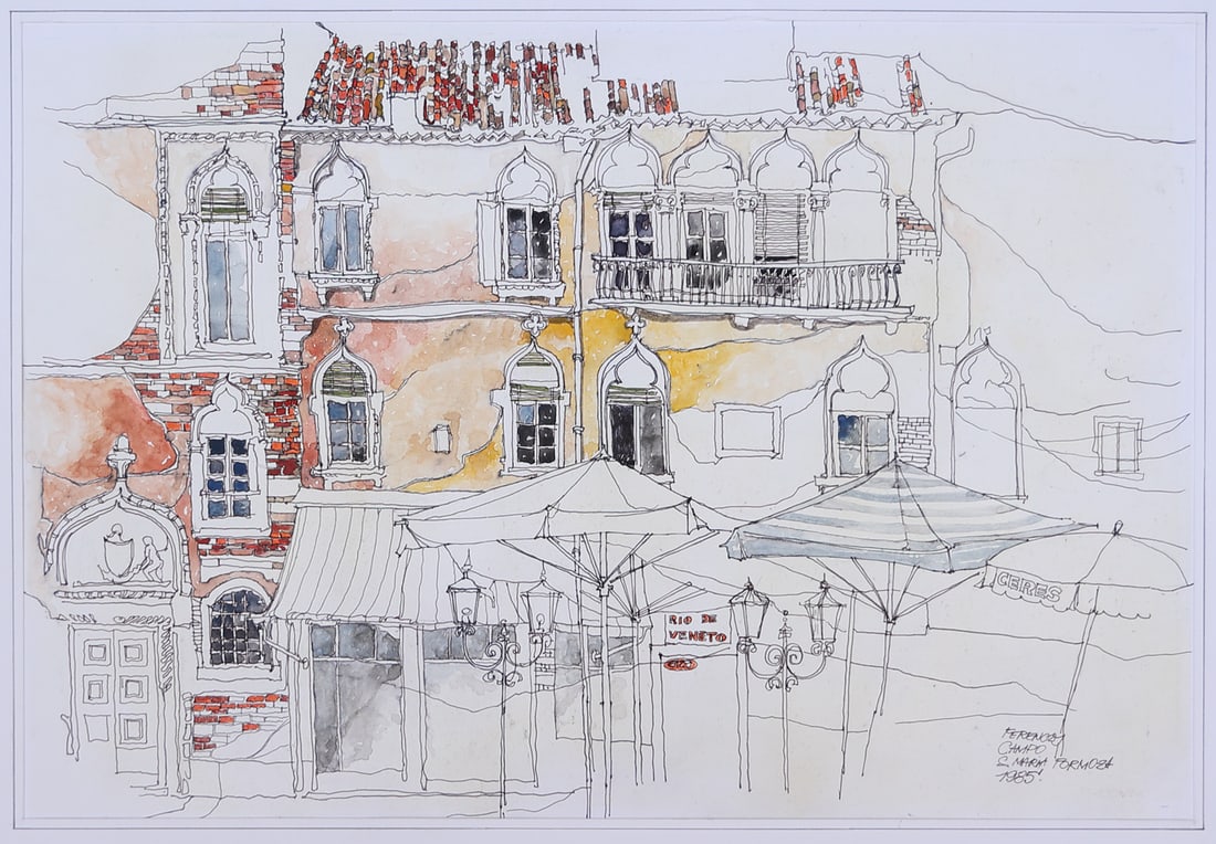 Ferenczy (Biographical data unknown): Ferenczy (Biographical data unknown)Campo St. Maria Formoza, 1985watercolor and ink/paper 33 x 47,2 cmsigned Ferenczy, dated 1985inscribed Campo St. Maria Formoza