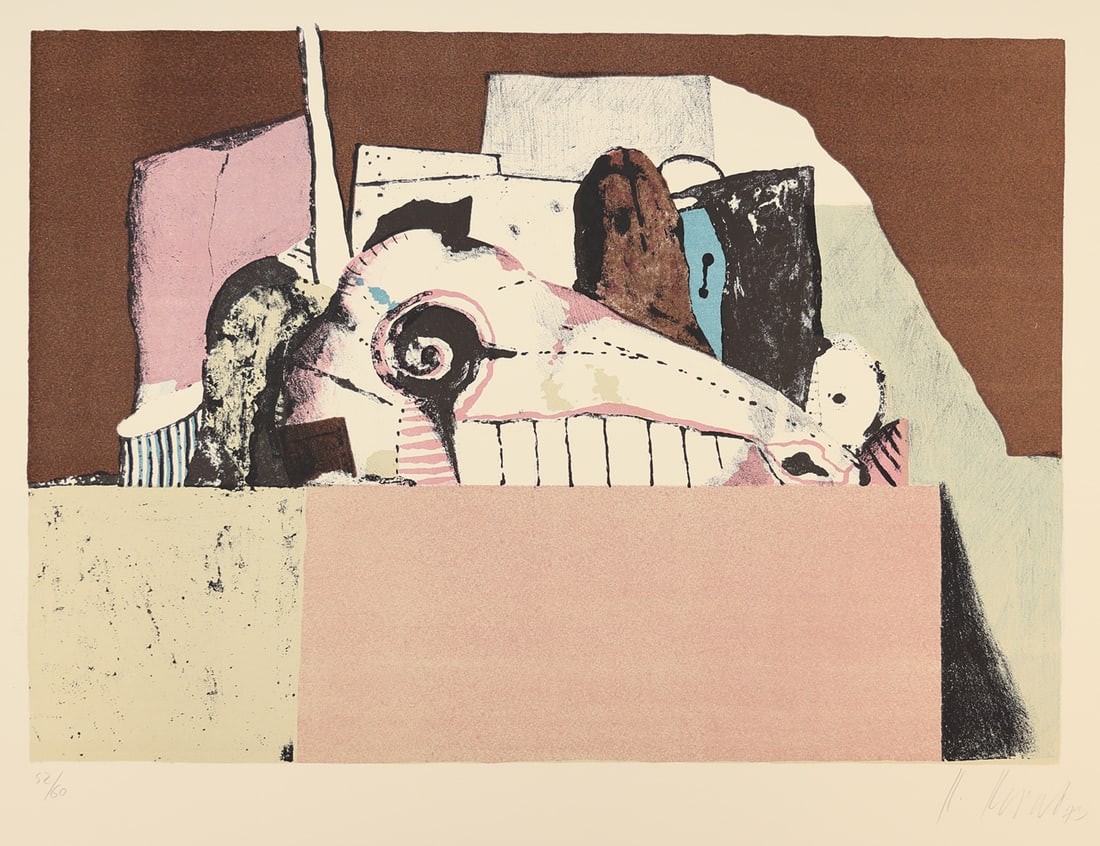 Karl Korab* (born 1937 in Falkenstein): Karl Korab* (born 1937 in Falkenstein)Animal skull, 1973lithograph/paper 35 x 48,7 cmsigned K. Korab, dated 73numbered 52/60SCHÄTZPREIS / ESTIMATE °€ 100 - 20