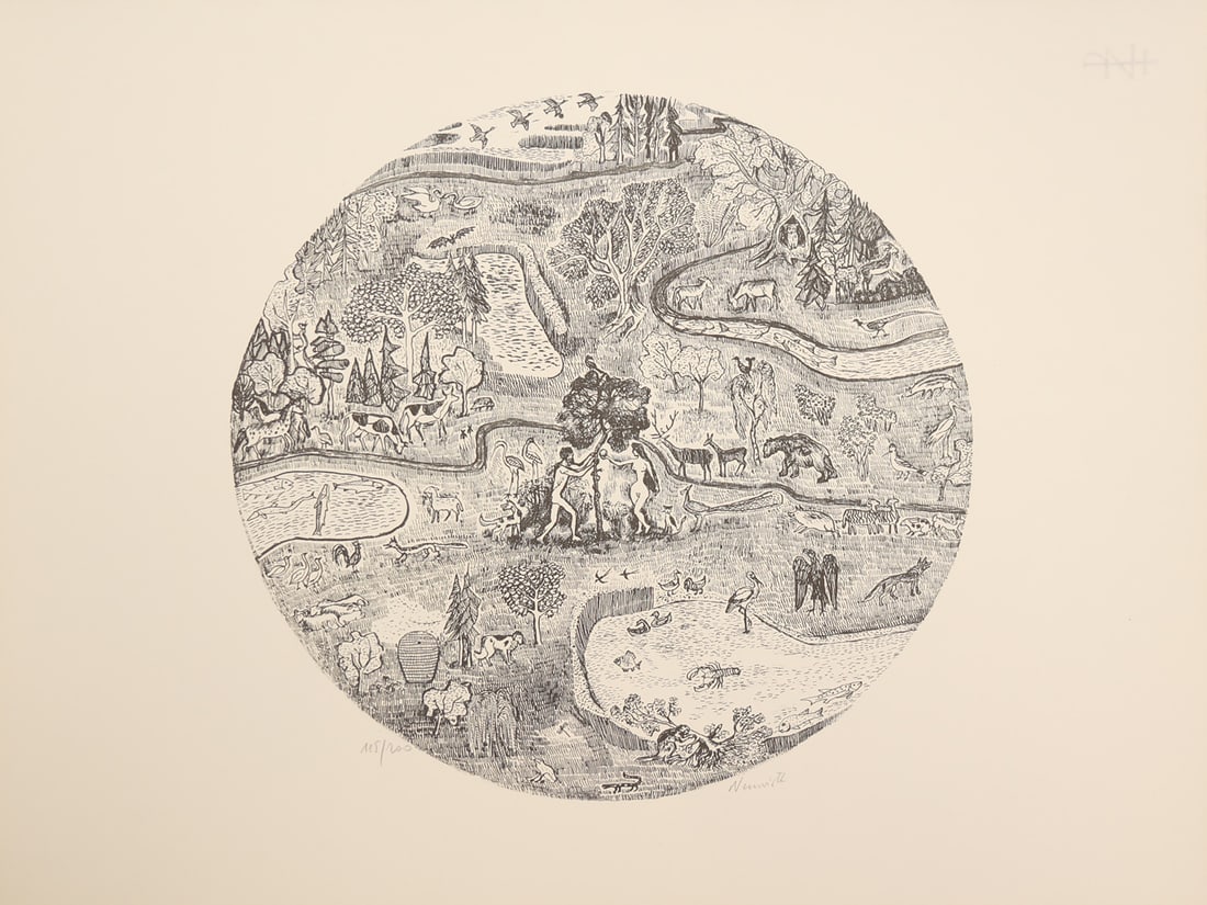 Arnulf Neuwirth* (Gablitz 1912 - 2012 Eggenburg): Arnulf Neuwirth* (Gablitz 1912 - 2012 Eggenburg)Adam and Evelithograph/paper 29 x 30,5 cmsigned Neuwirth, numbered 185/200SCHÄTZPREIS / ESTIMATE °€ 20 - 40STARTPREIS / STARTING PRICE °€