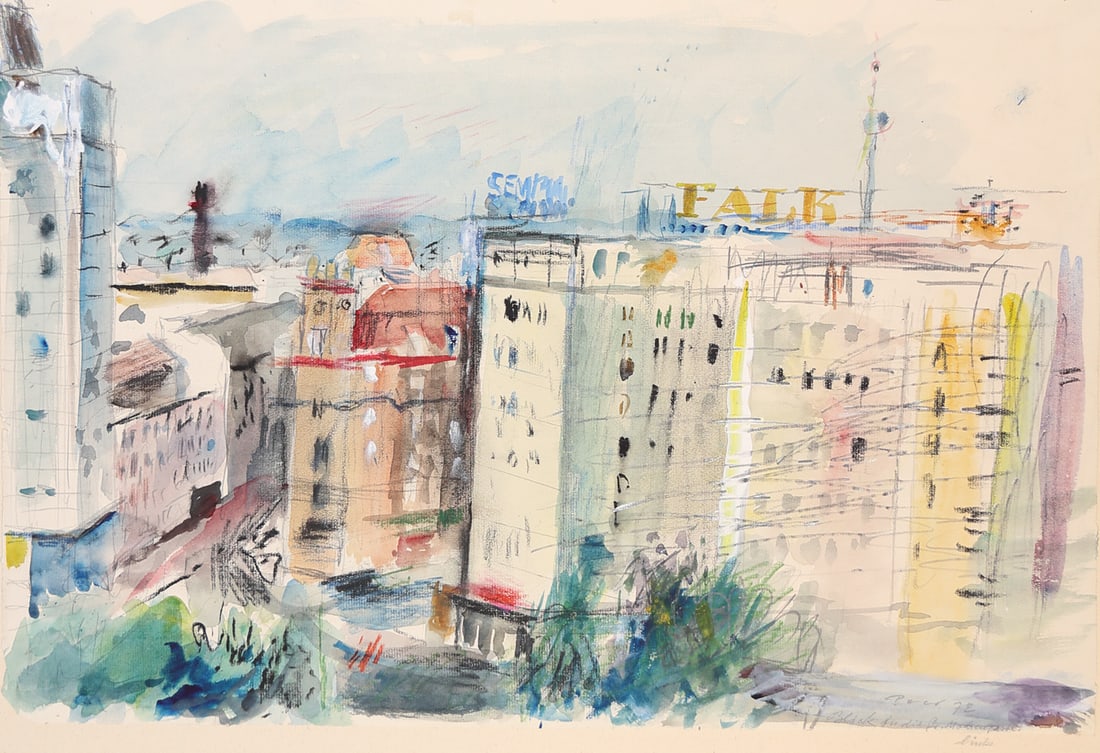 Ernst Paar* (Graz 1906 - 1986 Vienna): Ernst Paar* (Graz 1906 - 1986 Vienna)View of the Große Mohrengasse, 1972watercolor/paper 31,5 x 48 cmsigned Paar, dated 72inscribed Blick in die Gr. MohrengasseSCHÄTZPREIS / ESTIMATE °€ 200 -