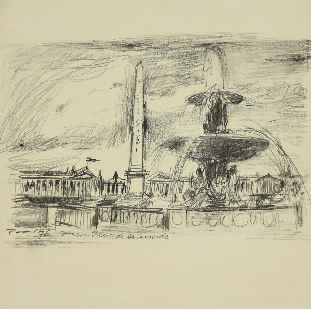 Ernst Paar* (Graz 1906 - 1986 Vienna): Ernst Paar* (Graz 1906 - 1986 Vienna)Paris, place de la concorde, 1976pencil/paper 20,2 x 21 cmsigned Paar, dated 76inscribed Paris place de la concordeSCHÄTZPREIS / ESTIMATE °€ 60 -