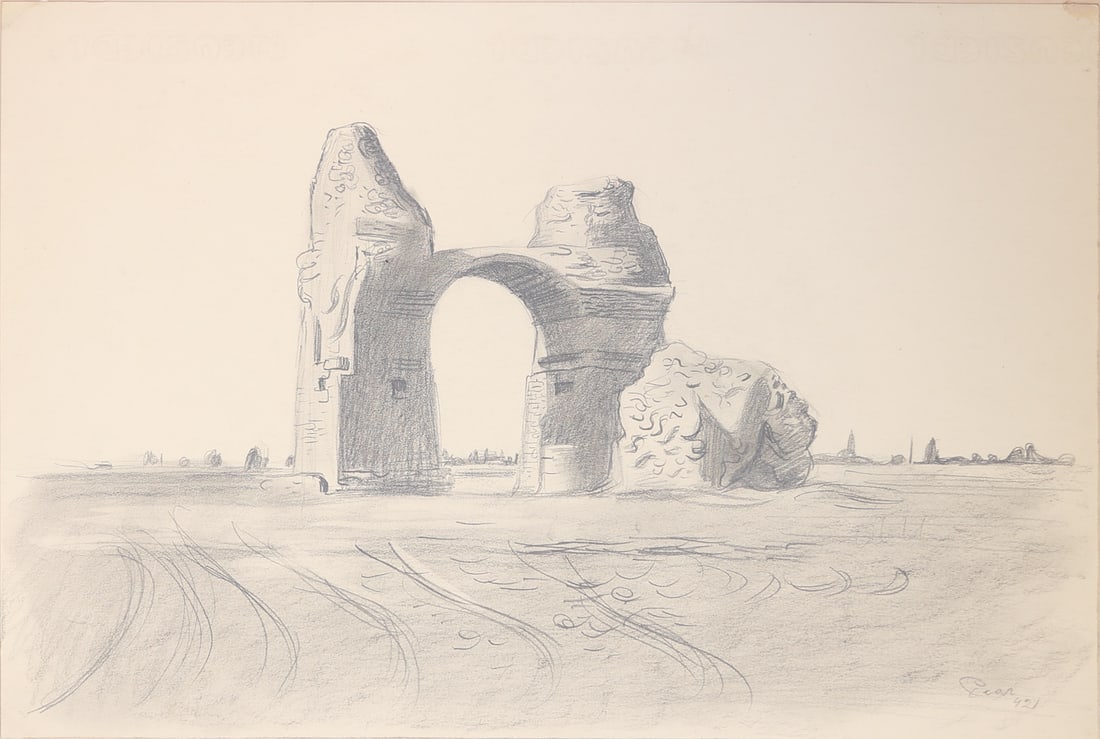 Ernst Paar* (Graz 1906 - 1986 Vienna): Ernst Paar* (Graz 1906 - 1986 Vienna)Stone arch, 1942pencil/paper 30,2 x 42,7 cmsigned Paar, dated 42SCHÄTZPREIS / ESTIMATE °€ 50 - 100STARTPREIS / STARTING P