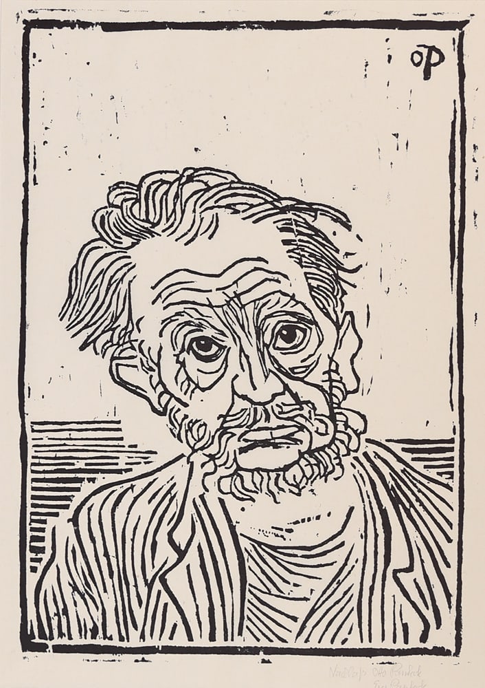 Otto Pankok* (Mülheim an der Ruhr 1893 - 1966 Wesel): Otto Pankok* (Mülheim an der Ruhr 1893 - 1966 Wesel)Ernst Barlachwoodcut/paper 45,5 x 32 cminscribed Nachlass Otto Pankok, monogrammed in the plate OPSCHÄTZPREIS / ESTI
