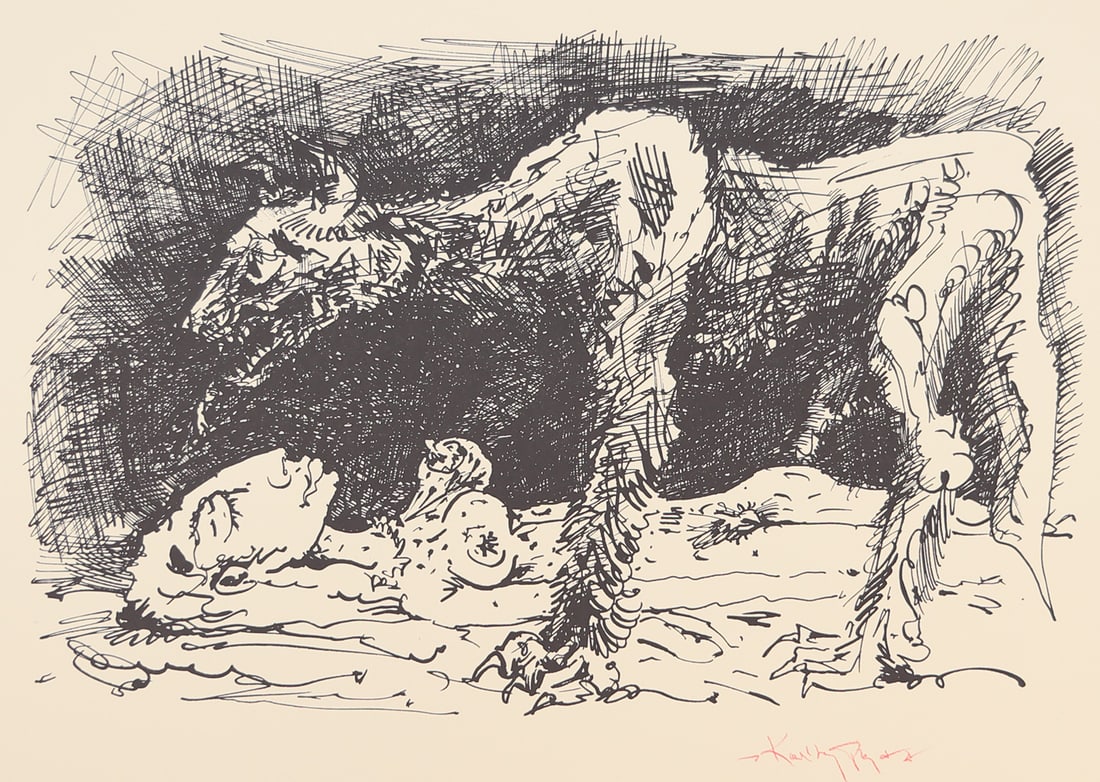 Karlheinz Pilcz* (Vienna 1940 - 2019): Karlheinz Pilcz* (Vienna 1940 - 2019)Nightmareoffsetlithograph/paper 41 x 50 cmsigned Karlheinz PilczSCHÄTZPREIS / ESTIMATE °€ 20 - 40STARTPREIS / STARTING PR