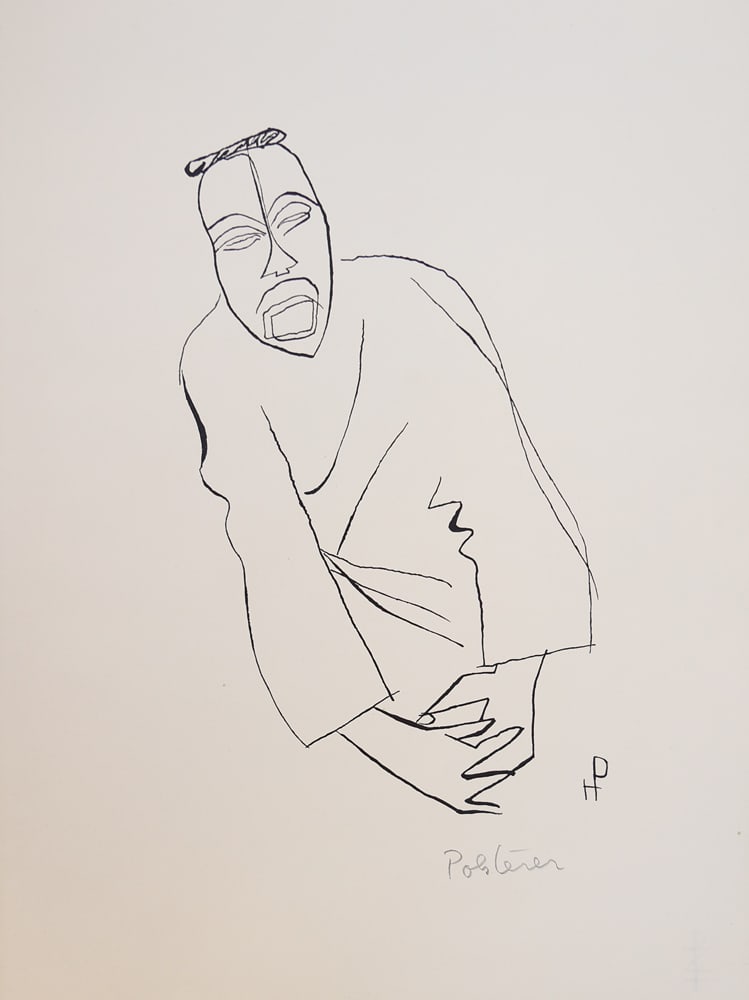 Hilde Polsterer* (Loebersdorf 1903 - 1969 Wiener Neustadt): Hilde Polsterer* (Loebersdorf 1903 - 1969 Wiener Neustadt)Screameroffset lithograph/paper 50,5 x 38,1 cmsigned Polsterer, monogrammed in the plate HPSCHÄTZPREIS / ESTIM