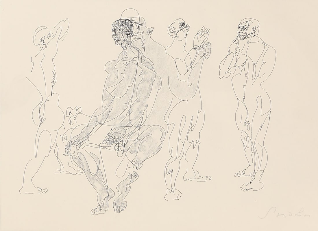Rudolf Spohn* (Graz 1905 - 1975 Graz): Rudolf Spohn* (Graz 1905 - 1975 Graz)Male nudeindian ink and charcoal/paper 30,7 x 43,5 cmsigned SpohnSCHÄTZPREIS / ESTIMATE °€ 150 - 300STARTPREIS / STARTING