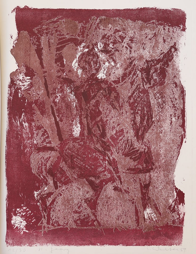 Emil Wachter* (Neuburgweier 1921 - 2012 Karlsruhe): Emil Wachter* (Neuburgweier 1921 - 2012 Karlsruhe)Composition, 1959color lithograph/paper 46,8 x 35,5 cmsigned E. Wachter, dated 59numbered 12/30SCHÄTZPREIS / ESTIMATE °€ 50 - 100STARTPREIS /