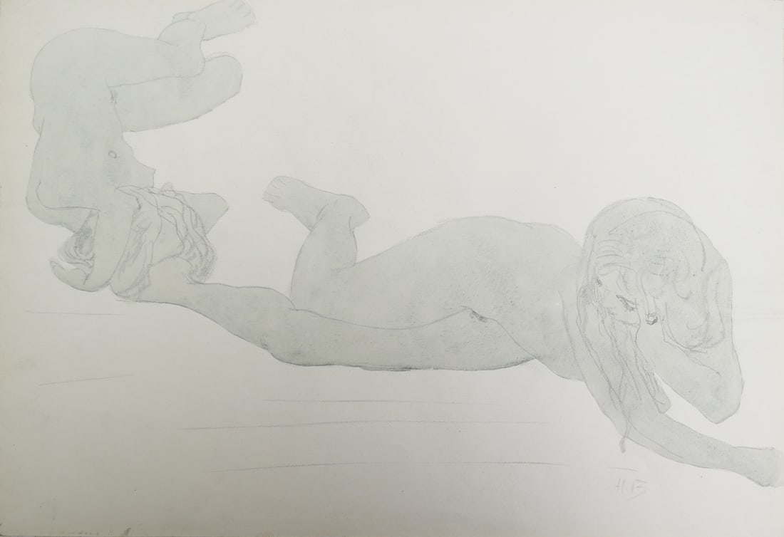 Hans Böhler* (Vienna 1884 - 1961 Vienna): Hans Böhler* (Vienna 1884 - 1961 Vienna)Female nudeswatercolor and pencil/paper 29,7 x 43 cmmonogrammed HBSCHÄTZPREIS / ESTIMATE € 300 - 600STARTPREIS / STARTING PRICE € 300Hans Böhler