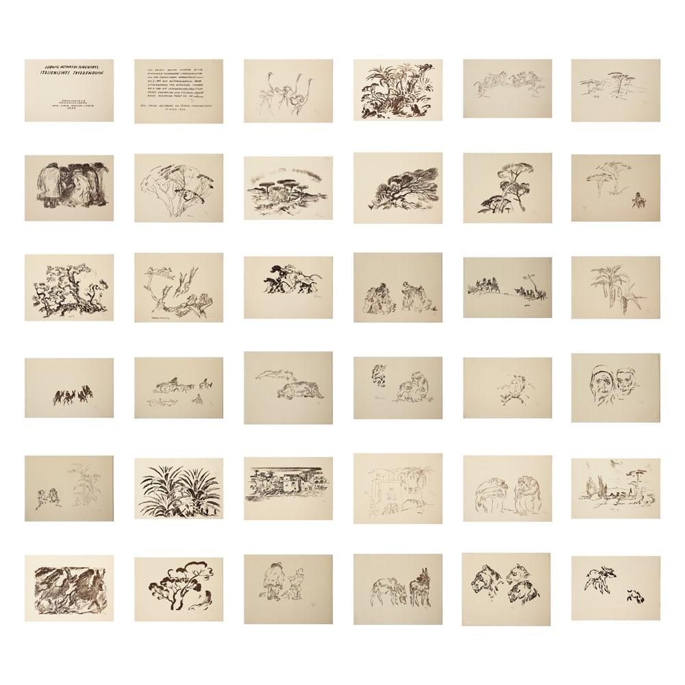 Ludwig Heinrich Jungnickel* (Wunsiedel 1881 - 1965 Vienna): Ludwig Heinrich Jungnickel* (Wunsiedel 1881 - 1965 Vienna)Portfolio of 40 Italian landscapes, 1922lithograph/paper 29,8 x 40,2 cmall sheets monogrammed LJHSCHÄTZPREIS /