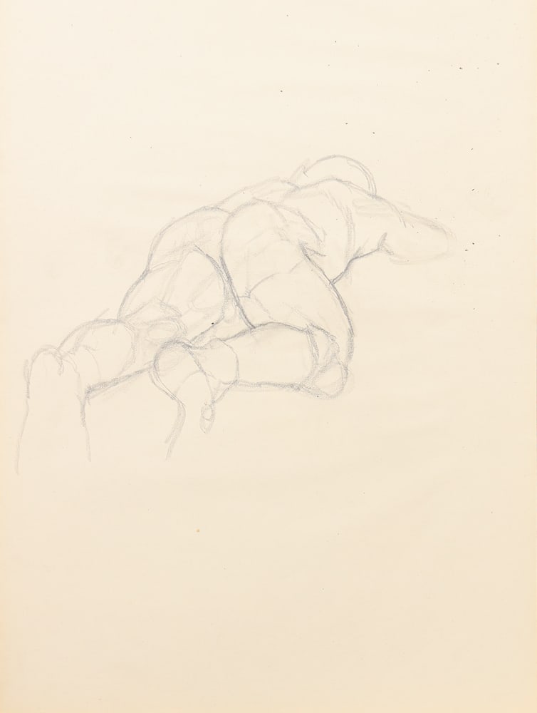 Anton Kolig (Neutitschein 1886 - 1950 Nötsch): Anton Kolig (Neutitschein 1886 - 1950 Nötsch)Nude lying on the stomachpencil/paper 43,6 x 28 cmSCHÄTZPREIS / ESTIMATE °€ 2000 - 3000STARTPREIS / STARTING PRICE °&e