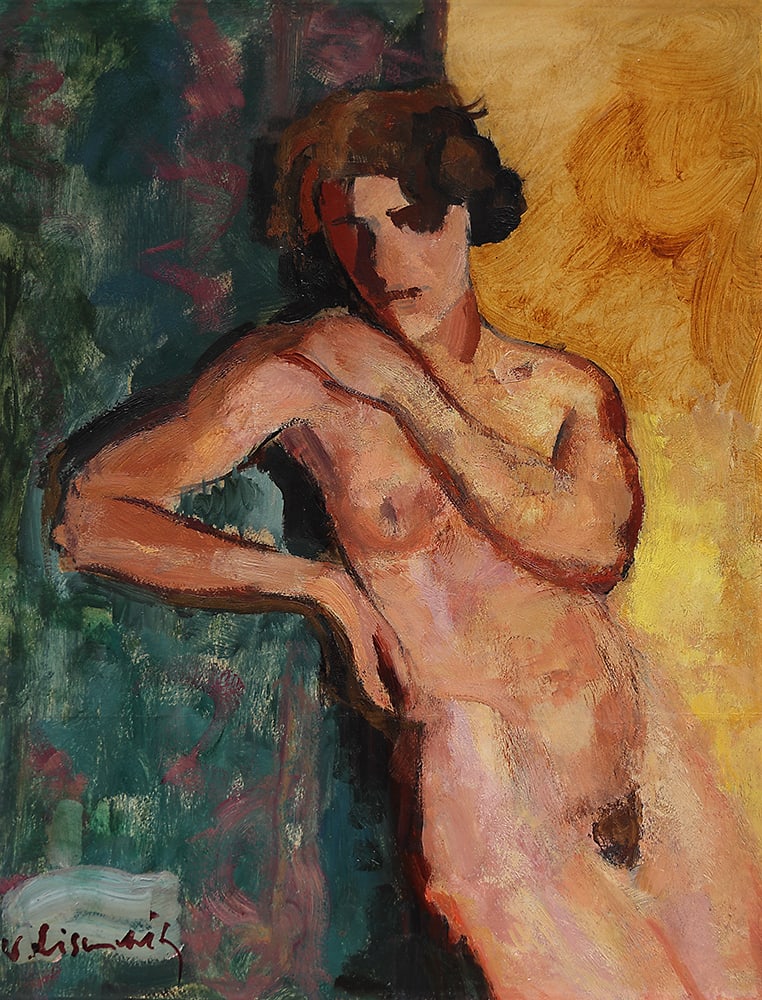 Willy Eisenschitz* (Vienna 1889 - 1974 Paris): Willy Eisenschitz* (Vienna 1889 - 1974 Paris) Standing nude oil/cardboard 47 x 36,5 cm signed Eisenschitz SCHÄTZPREIS / ESTIMATE °€ 3000 - 5000 STARTPREIS / STARTI