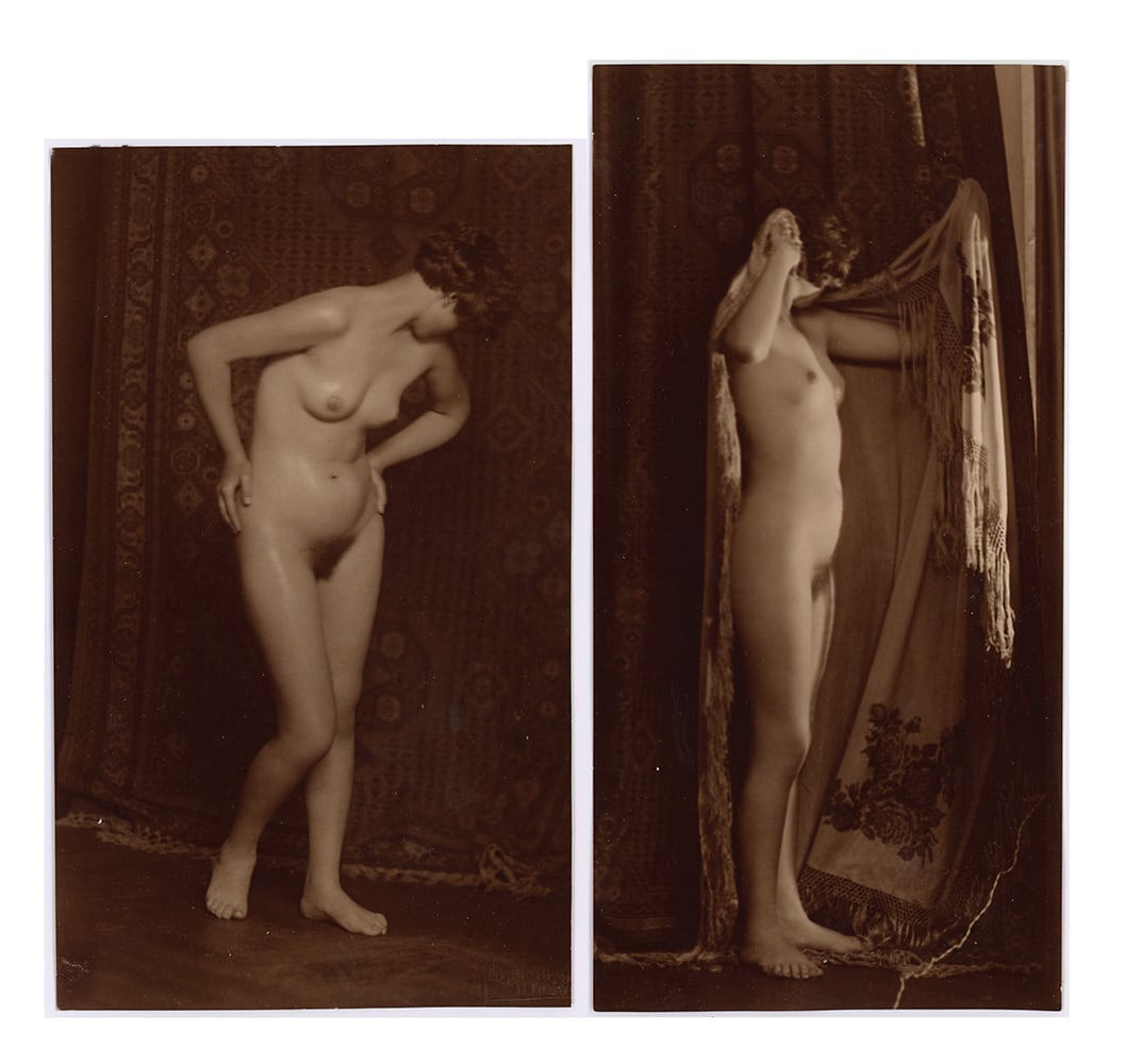 Eugen Wildgatsch* (Aussig 1888 - 1958 Linz): Eugen Wildgatsch* (Aussig 1888 - 1958 Linz) Bundle of 2 standing nudes, around 1930 gelatin silver print c. 19 x 11 cm blindstamp unmounted SCHÄTZPREIS / ESTIMATE &euro