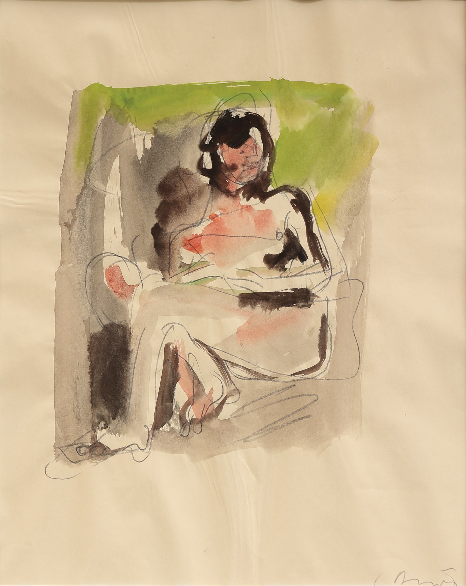 Siegfried Anzinger* (born 1935 in Weyer): Siegfried Anzinger* (born 1935 in Weyer) Youth mixed media/paper 34 x 27 cm signed Anzinger S. SCHÄTZPREIS / ESTIMATE € 350 - 600 STARTPREIS / STARTING PRICE