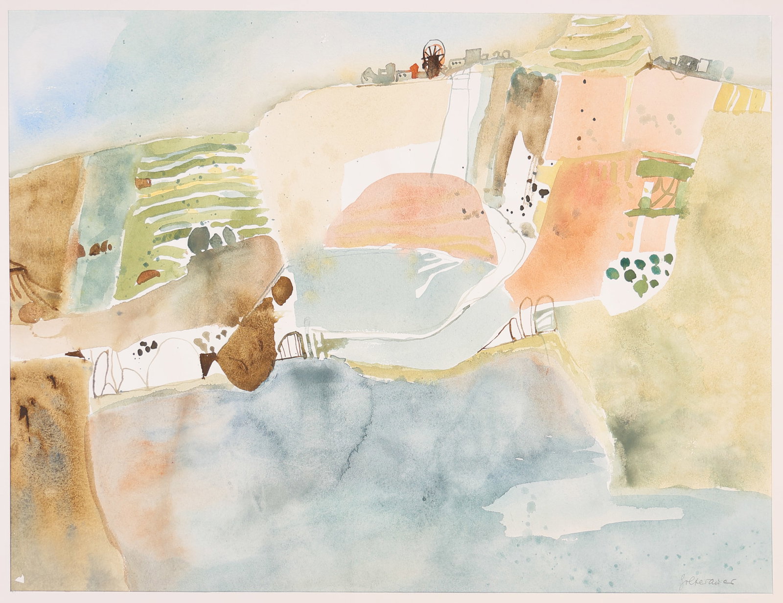 Christl Bolterauer* (born 1933): Christl Bolterauer* (born 1933) Kefalos, Greece watercolor/paper 39,4 x 54,4 cm signed Bolterauer SCHÄTZPREIS / ESTIMATE °€ 150 - 300 STARTPREIS / STARTING PRICE °€ 150 An