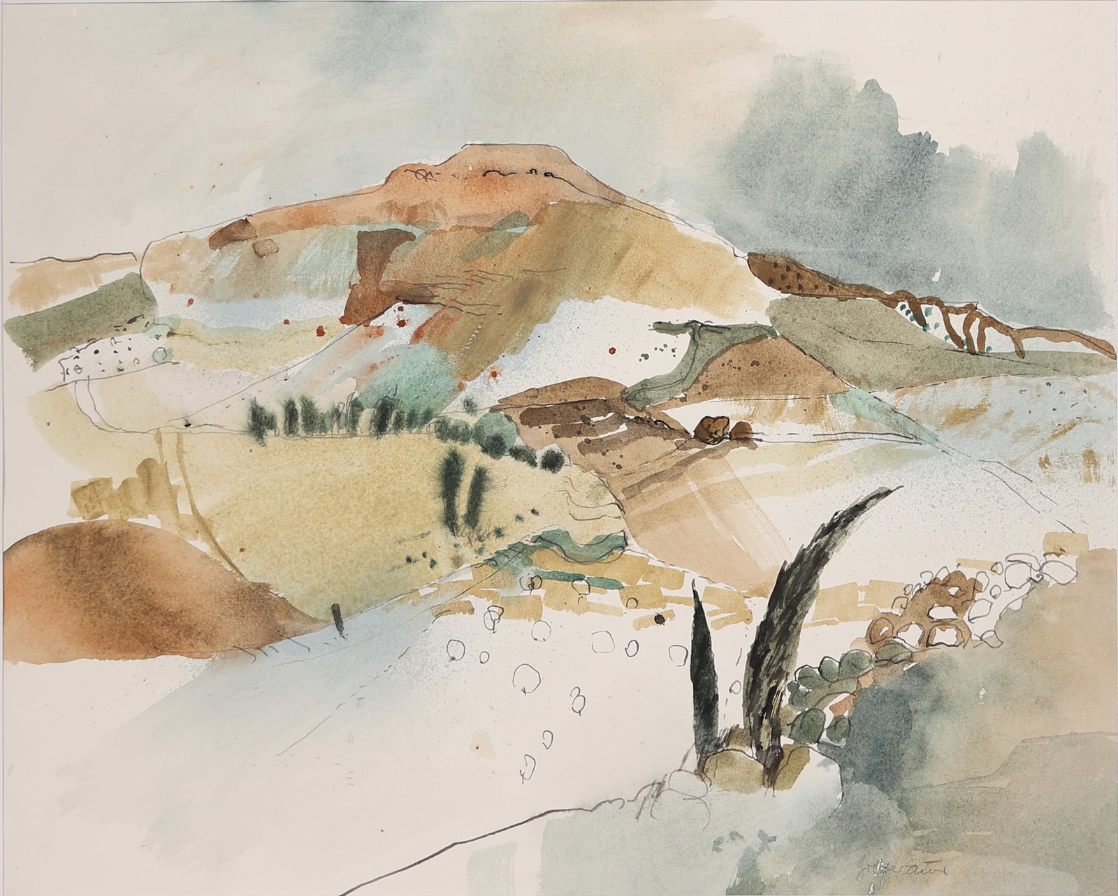 Christl Bolterauer* (born 1933): Christl Bolterauer* (born 1933) Landscape watercolor/paper 40,9 x 50 cm signed Bolterauer SCHÄTZPREIS / ESTIMATE °€ 150 - 300 STARTPREIS / STARTING PRICE °€ 150 An Austrian