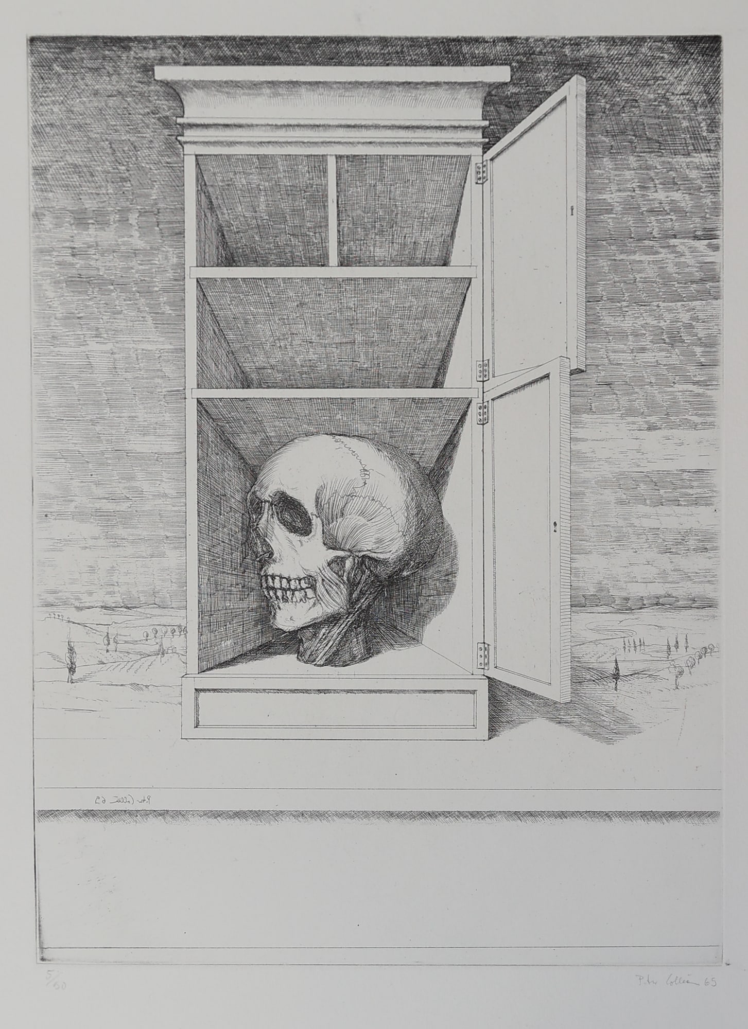 Peter Collien* (born 1938 in Berlin): Peter Collien* (born 1938 in Berlin) Memento mori, 1965 etching/paper 33 x 24,5 cm signed Peter Collien, dated 65 numbered 5/50 SCHÄTZPREIS / ESTIMATE °€