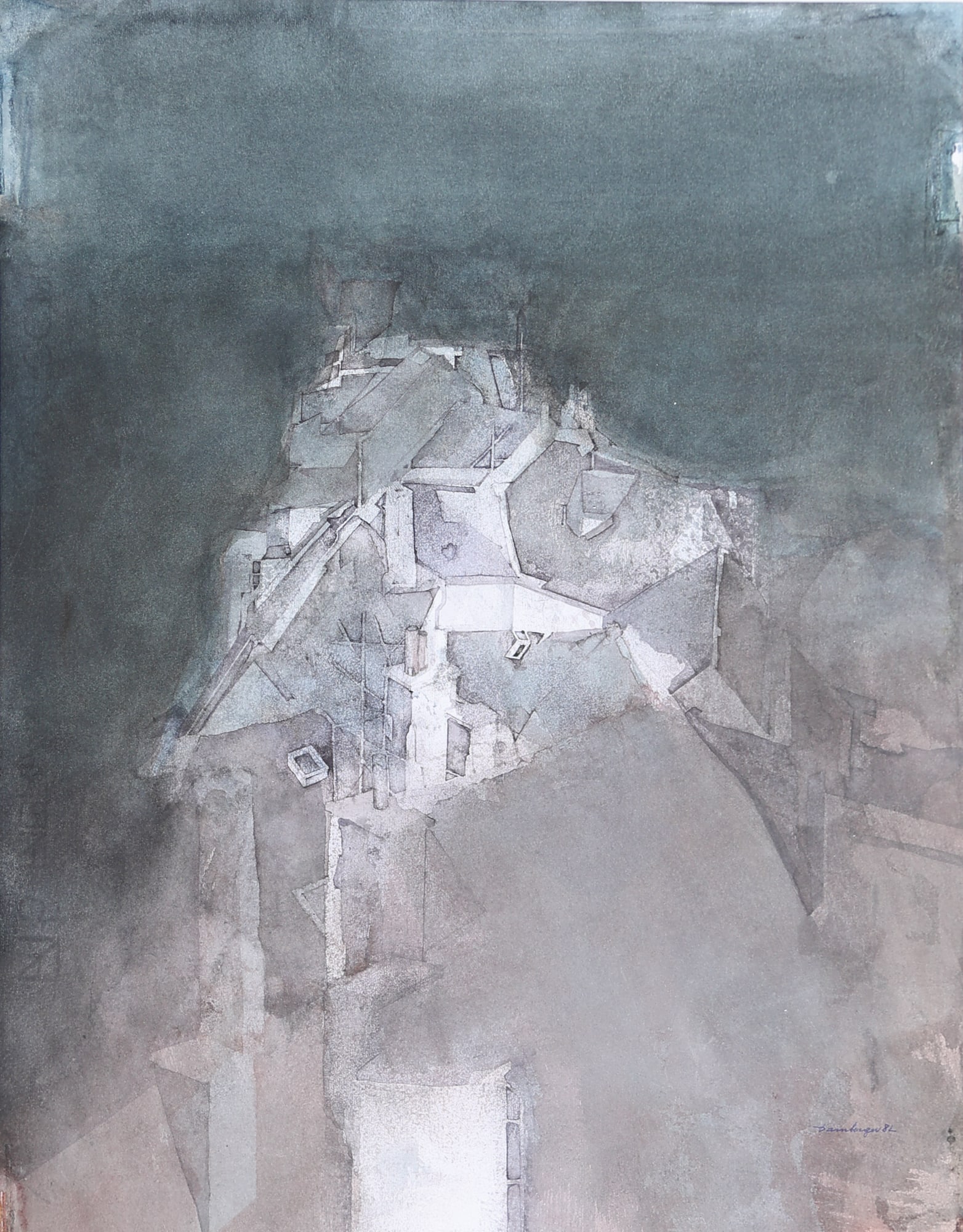 Richard Damberger* (Salzburg 1932 - 1990 Salzburg): Richard Damberger* (Salzburg 1932 - 1990 Salzburg) Rooftops, 1982 watercolor/paper 43 x 35 cm signed Damberger, dated 82 SCHÄTZPREIS / ESTIMATE °€ 200 - 400 STARTPREIS / STARTING
