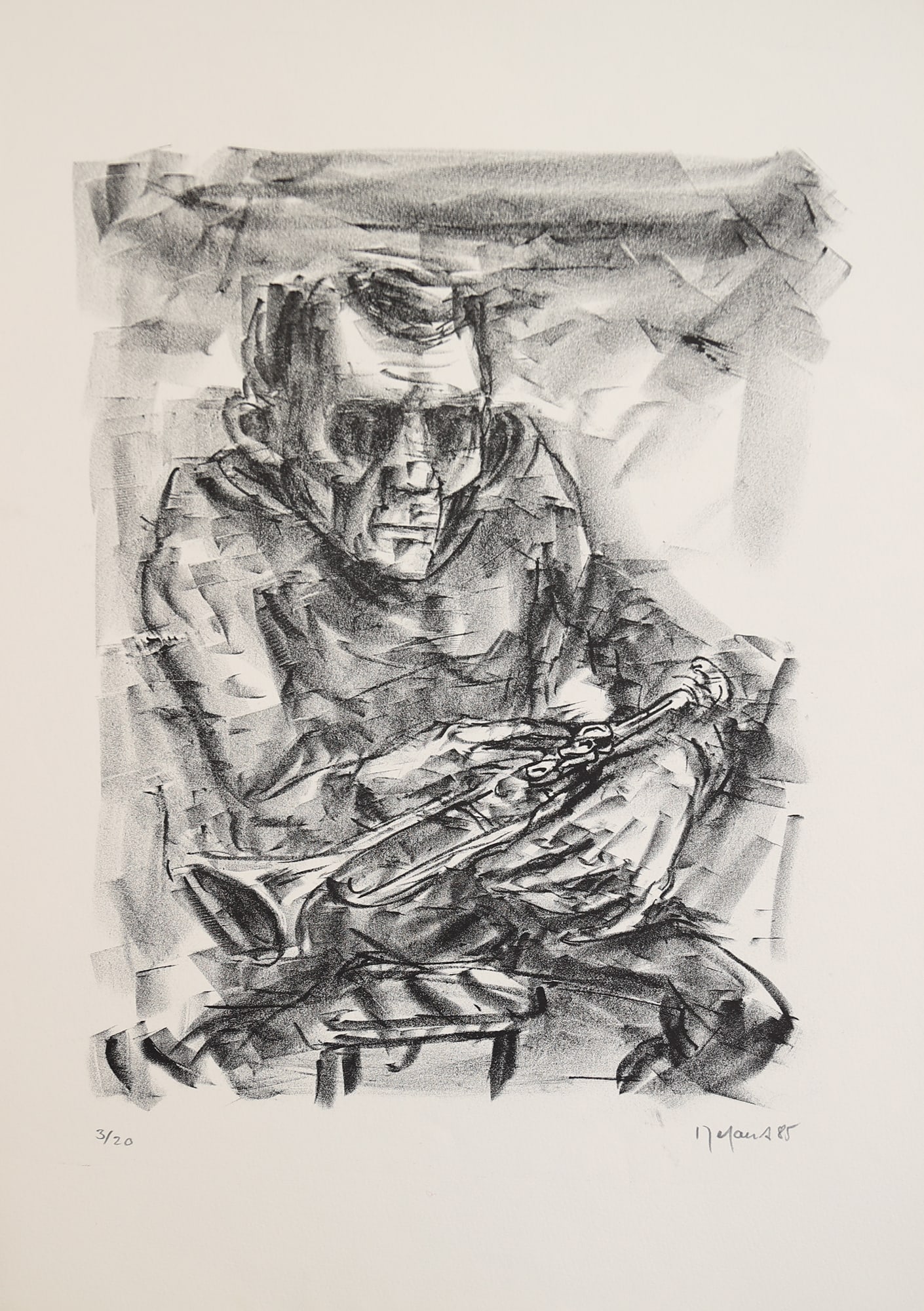 Wolfgang Defant* (born 1957 in Stockholm): Wolfgang Defant* (born 1957 in Stockholm) Chet Baker, 1985 lithograph/paper 56 x 38 cm signed Defant, dated 85 numbered 3/20 SCHÄTZPREIS / ESTIMATE °€ 100 - 150 STARTPREIS / STARTING