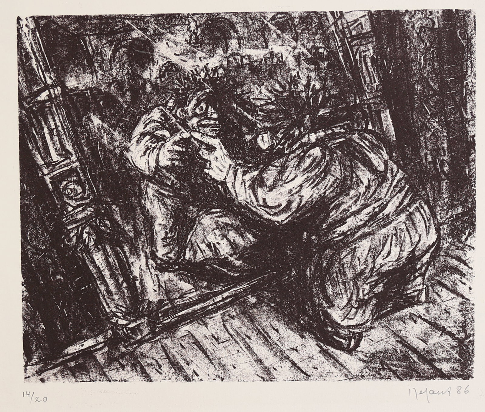 Wolfgang Defant* (born 1957 in Stockholm): Wolfgang Defant* (born 1957 in Stockholm) Self knowledge, 1986 lithograph/paper 25,5 x 32 cm signed Defant, dated 86 numbered 14/20 SCHÄTZPREIS / ESTIMATE °&#