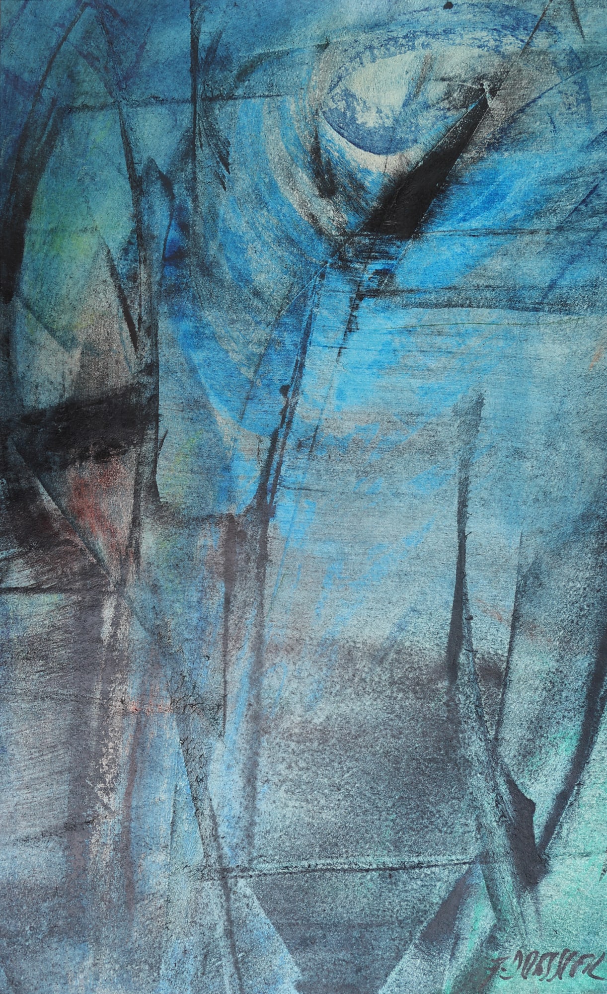 Franz Vinzenz Dressler* (Krems 1918 - 2002): Franz Vinzenz Dressler* (Krems 1918 - 2002) Abstract composition mixed media/paper 52,4 x 34 cm signed F. Dressler SCHÄTZPREIS / ESTIMATE °€ 100 - 200 S