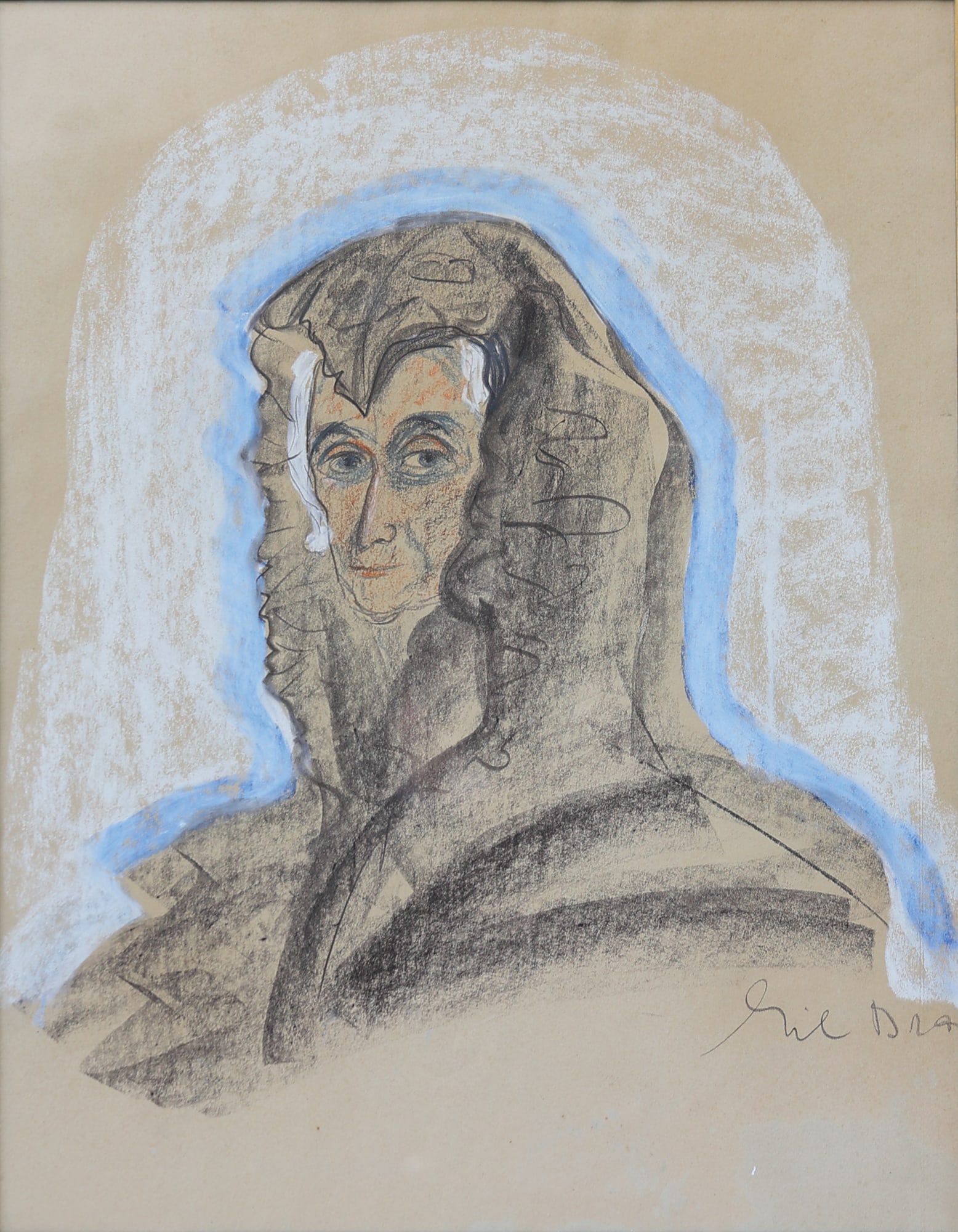 Hildegard Frascotti (Gil Bra)* (Vienna 1919 - 1990 Unknown): Hildegard Frascotti (Gil Bra)* (Vienna 1919 - 1990 Unknown) Portrait of a lady pastel/paper 57 x 45 cm signed Gil Bra SCHÄTZPREIS / ESTIMATE € 200 - 400 STAR