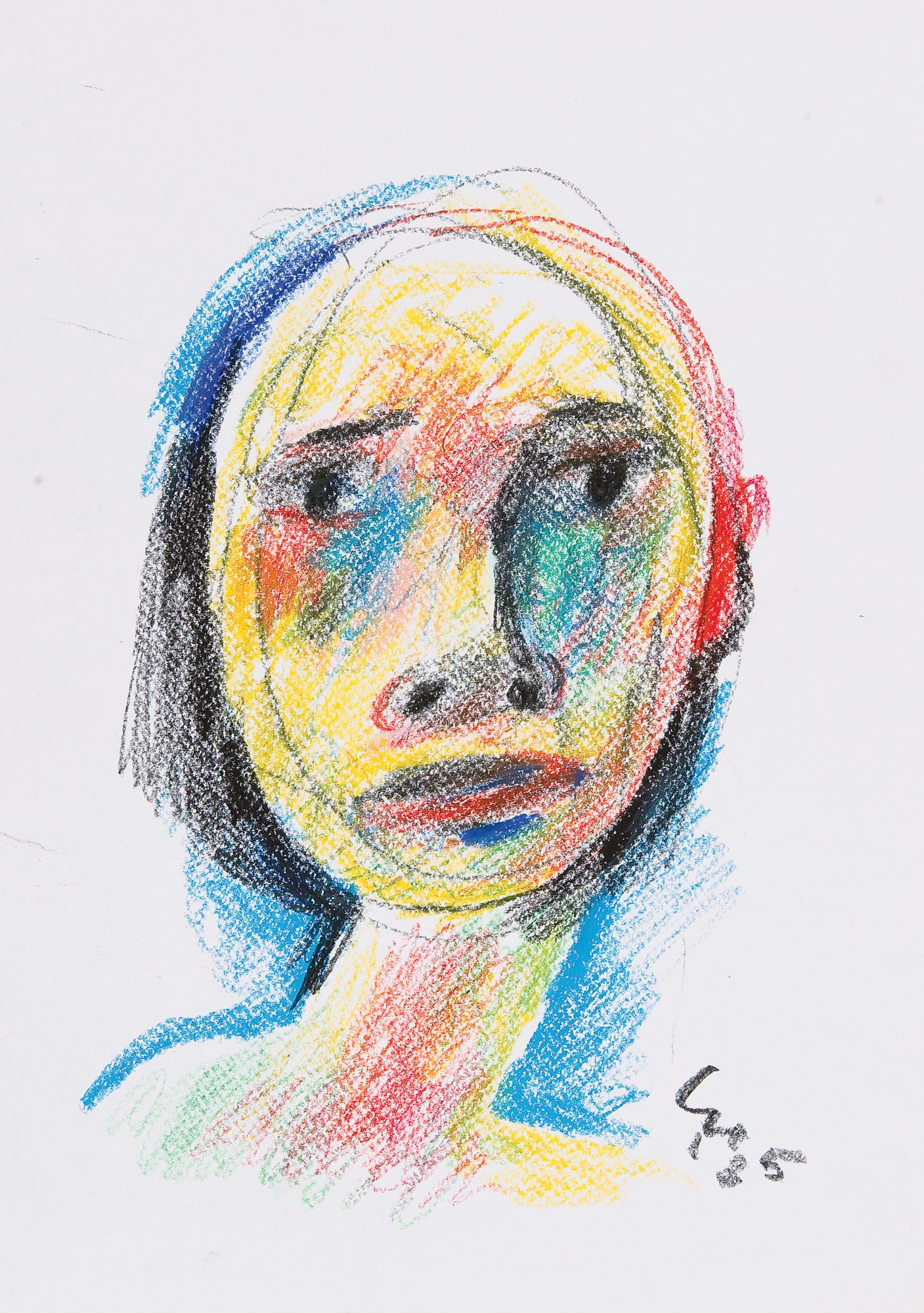 Carry Hauser* (Vienna 1895 - 1985 Rekawinkel): Carry Hauser* (Vienna 1895 - 1985 Rekawinkel) Portrait, 1985 oil crayon/paper 38 x 28 cm monogrammed CH, dated 85 depicted in Carry Hauser 2018, p. 113, N° 334 SCHÄTZPREIS / ESTIMATE