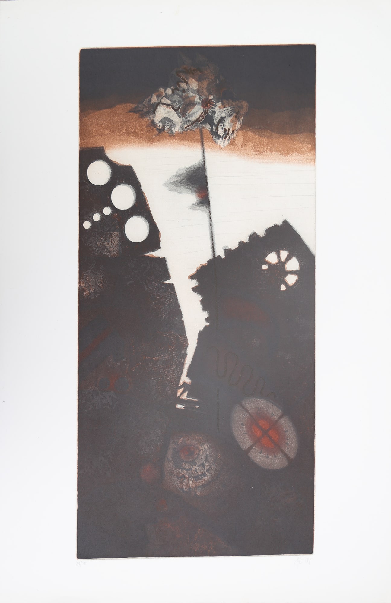 Heinrich Heuer* (Sophienhof 1934 - 2022 Vienna): Heinrich Heuer* (Sophienhof 1934 - 2022 Vienna) Untitled etching/paper 59,8 x 29,7 cm signed Heuer, numbered 21/35 SCHÄTZPREIS / ESTIMATE °€ 30 - 60 STA
