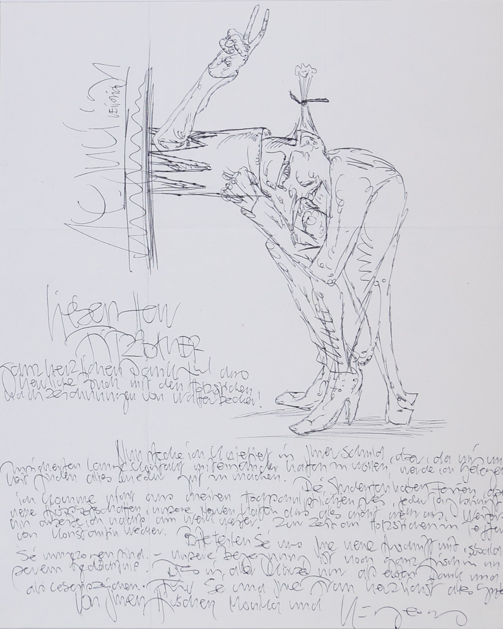 Karl Gregor Hirsch* (born 1938 in Breslau): Karl Gregor Hirsch* (born 1938 in Breslau) Victory, 1991 pen/paper 40 x 30 cm dated 19. Juni 91 SCHÄTZPREIS / ESTIMATE °€ 80 - 150 STARTPREIS / STARTING