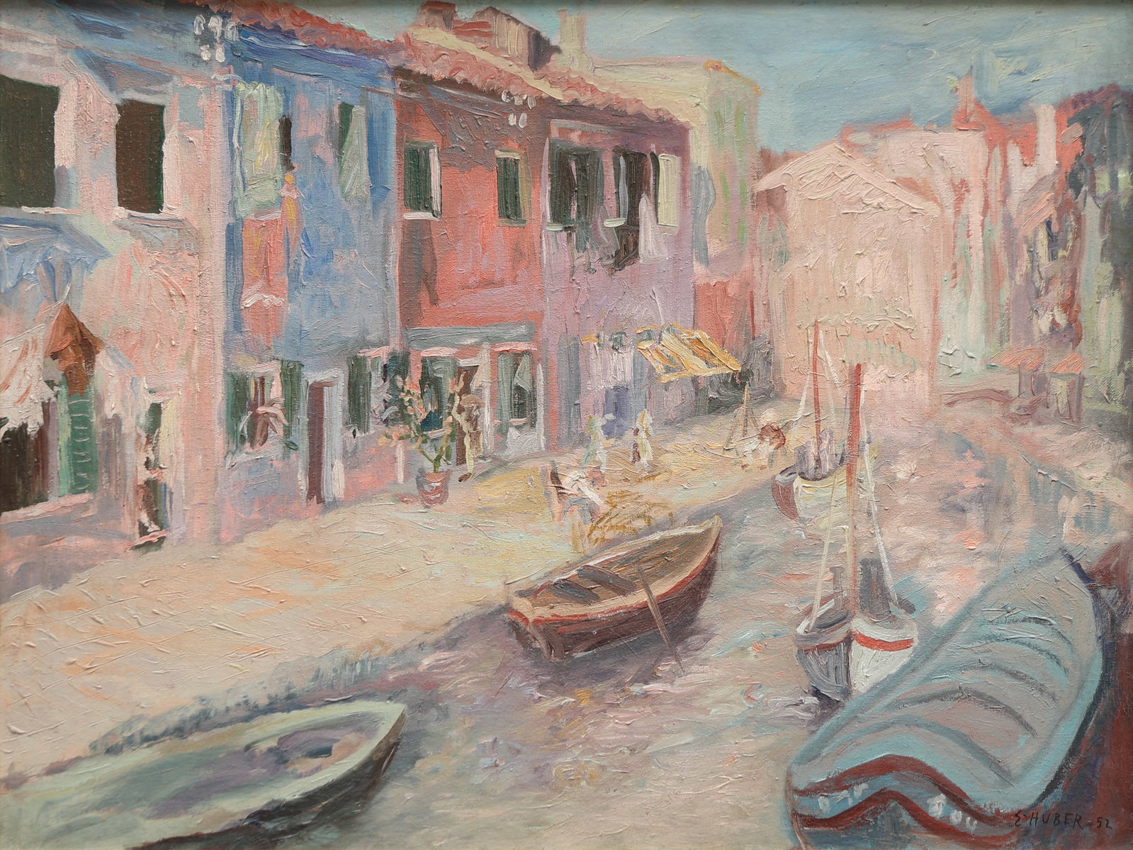 Ernst Huber* (Vienna 1895 - 1960 Vienna): Ernst Huber* (Vienna 1895 - 1960 Vienna) Venice, 1952 oil/canvas 65 x 86 cm signed E. Huber, dated 52 SCHÄTZPREIS / ESTIMATE € 3000 - 4000 STARTPREIS / START