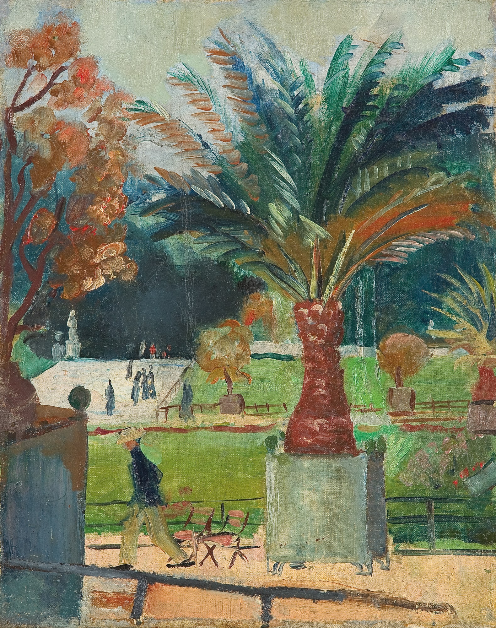 Edgar Jené* (Saarbrücken 1904 - 1984 La Chapelle-Saint-André): Edgar Jené* (Saarbrücken 1904 - 1984 La Chapelle-Saint-André) Park oil/canvas 40,4 x 32,3 cm SCHÄTZPREIS / ESTIMATE °€ 600 - 800 STARTPREIS /