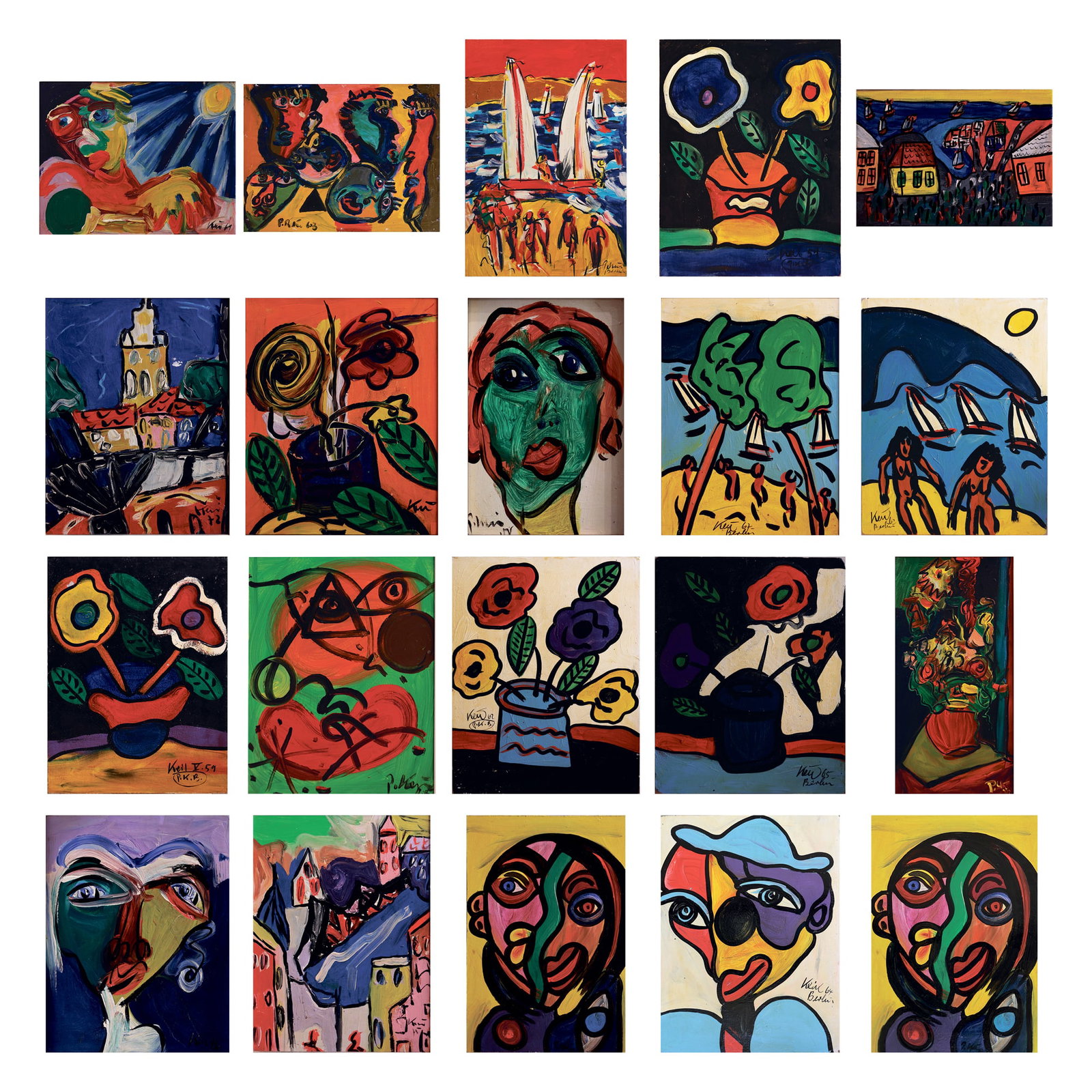 Peter Robert Keil* (born 1942 in Sulechów): Peter Robert Keil* (born 1942 in Sulechów) Bundle of 20 oil paintings oil/hardboard and canvas c. from 65 × 50 cm to 100 × 70 cm partially signed, monogrammed, and dated