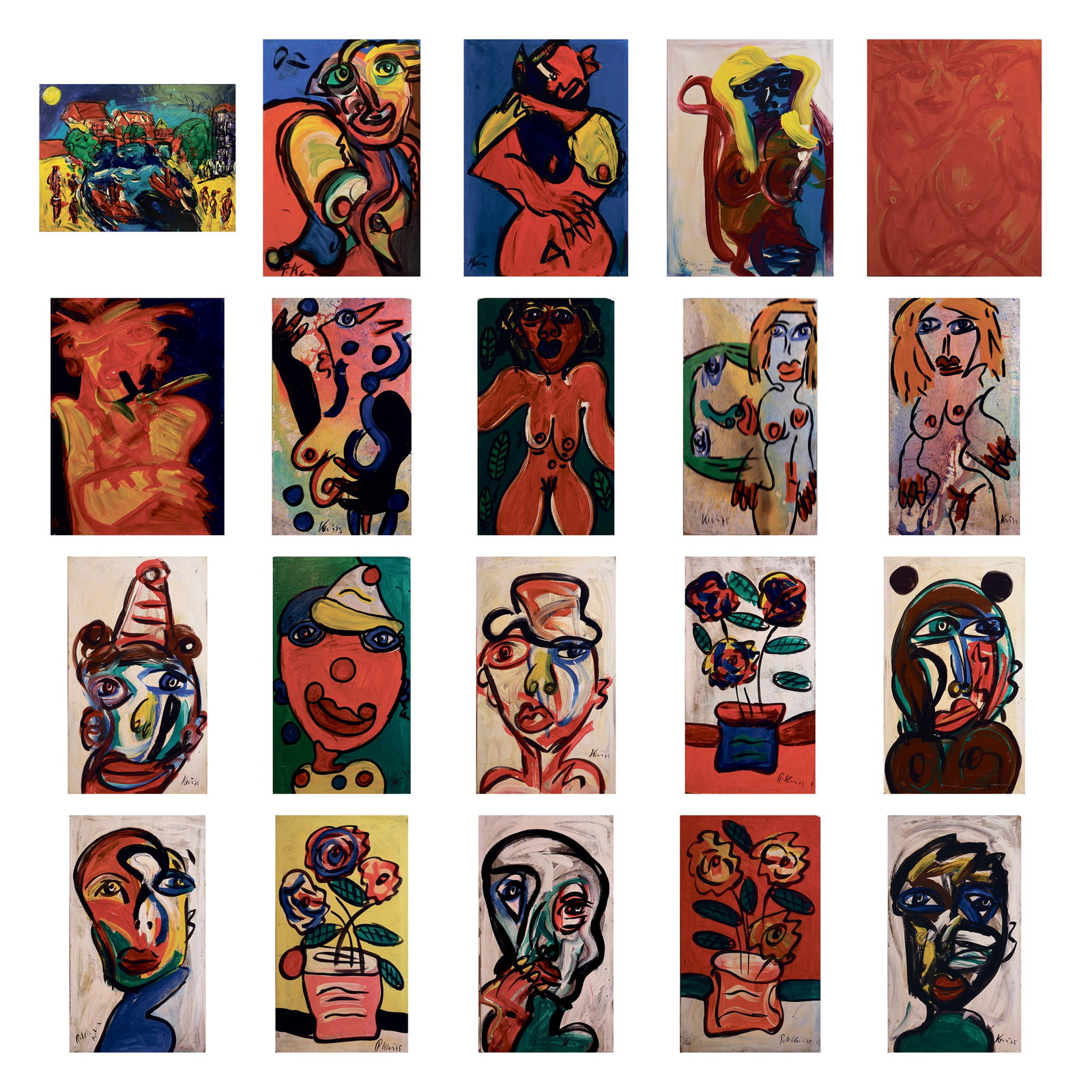 Peter Robert Keil* (born 1942 in Sulechów): Peter Robert Keil* (born 1942 in Sulechów) Bundle of 20 oil paintings oil/hardboard and canvas c. from 65 × 50 cm to 100 × 70 cm partially signed, monogrammed, and dated