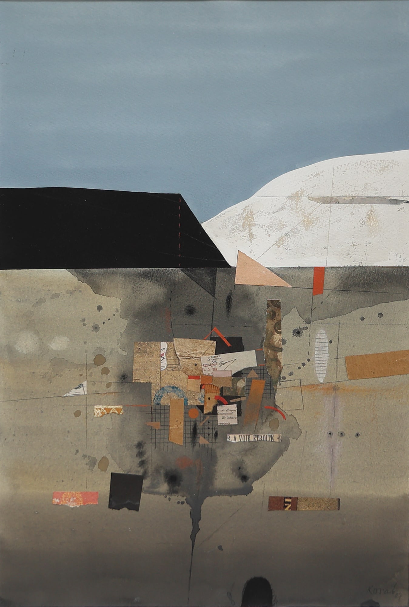 Karl Korab* (born 1937 in Falkenstein): Karl Korab* (born 1937 in Falkenstein) Waldviertel, 2007 mixed media/paper 44,2 x 29,5 cm signed Korab, dated 07 SCHÄTZPREIS / ESTIMATE € 1600 - 2600 STARTPR