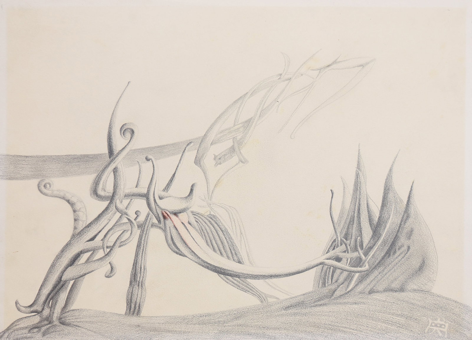 Alexander Rudolf Kubiczek* (born 1942 in Wernburg): Alexander Rudolf Kubiczek* (born 1942 in Wernburg) The battle of elephants at Latamie, 1965 pencil/paper 30 x 40 cm monogrammed AK verso signed A. R. Kubiczek, dated März 1965 inscribed (Unte