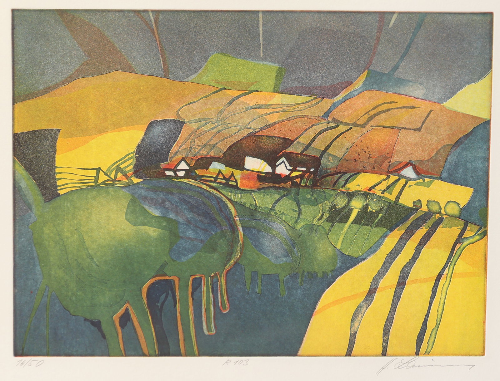 Helmut Laimer* (born 1940 in Salzburg): Helmut Laimer* (born 1940 in Salzburg) Fields print/paper 30 x 40 cm signed Laimer, numbered 16/50 inscribed R 103 SCHÄTZPREIS / ESTIMATE € 50 - 100 STAR