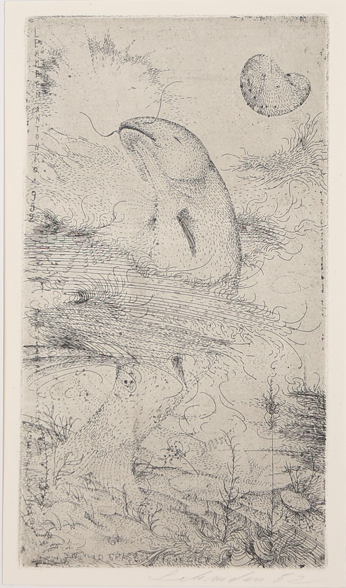 Anton Lehmden* (Nitra 1929 - 2018 Vienna): Anton Lehmden* (Nitra 1929 - 2018 Vienna) Fish, 1952 etching/paper 22,6 x 12,4 cm signed Lehmden, dated 52 SCHÄTZPREIS / ESTIMATE °€ 60 - 100 STARTPREIS