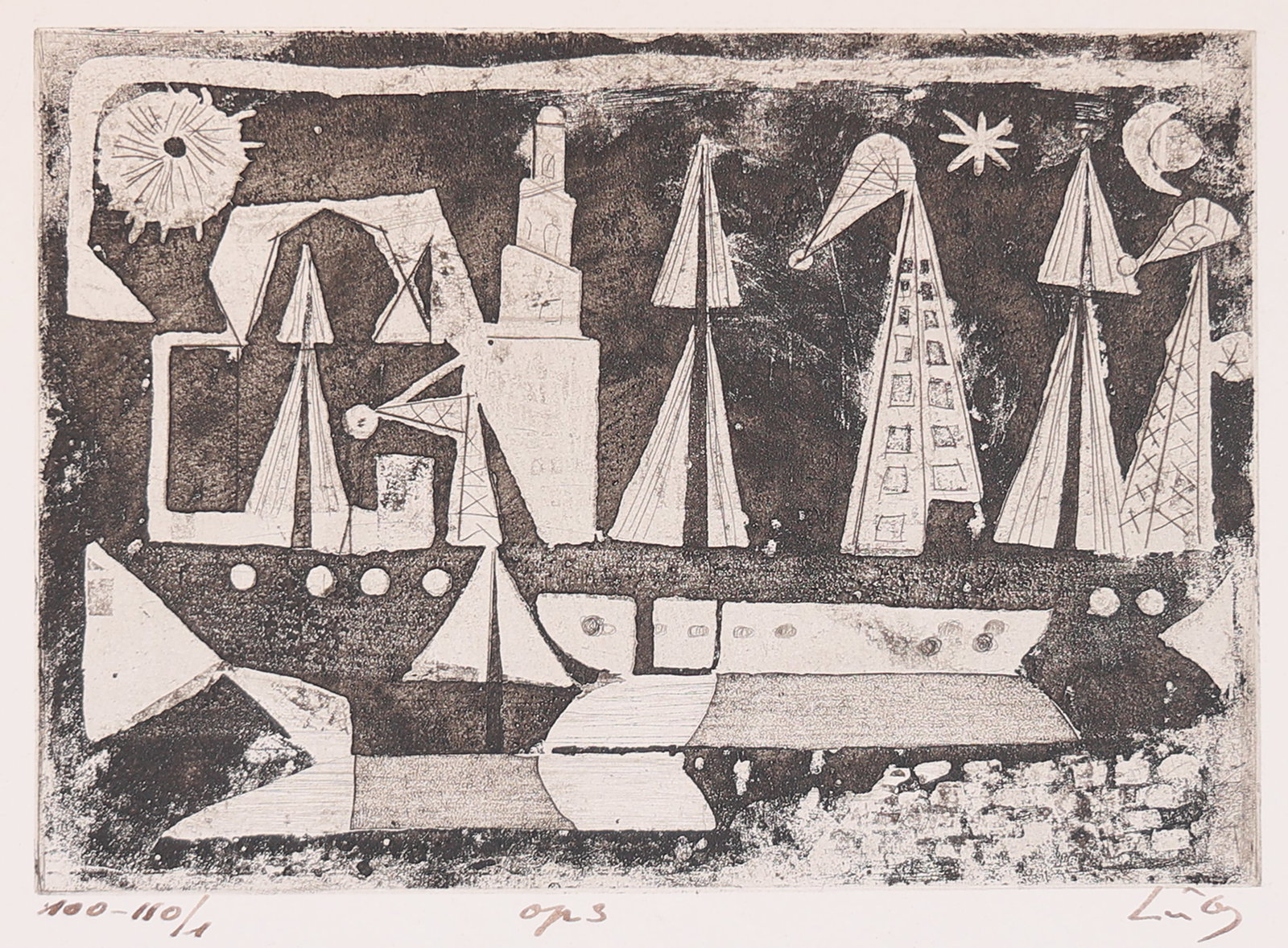 Franz Luby* (St. Pölten 1902 - 1989 Vienna): Franz Luby* (St. Pölten 1902 - 1989 Vienna) Lighthouse etching/paper 14,6 x 20,7 cm signed Luby, inscribed op. 3 SCHÄTZPREIS / ESTIMATE °€ 80 - 150