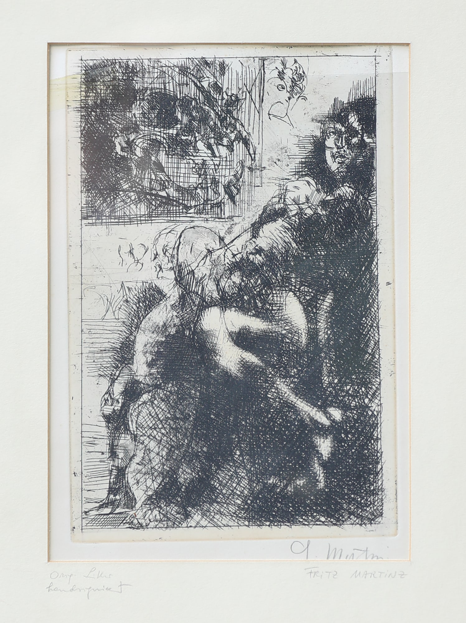 Fritz Martinz* (1924 - 2002): Fritz Martinz* (1924 - 2002) Erotic scene etching/paper 23,5 x 16 cm signed F. Martinz SCHÄTZPREIS / ESTIMATE € 50 - 100 STARTPREIS / STARTING PRICE €
