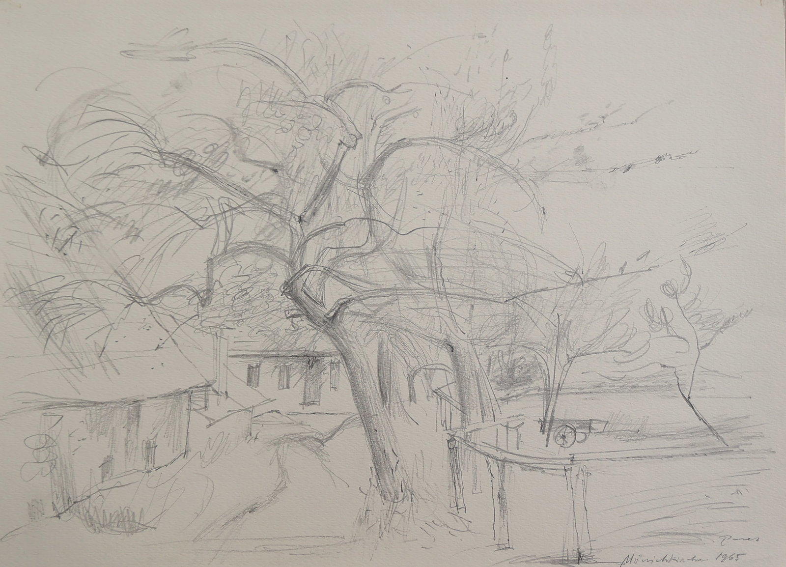 Ernst Paar* (Graz 1906 - 1986 Vienna): Ernst Paar* (Graz 1906 - 1986 Vienna) Moenichkirchen, 1965 pencil/paper 27,9 x 38 cm signed Paar, dated 1965 inscribed Mönichkirchen SCHÄTZPREIS / ESTIMATE &#
