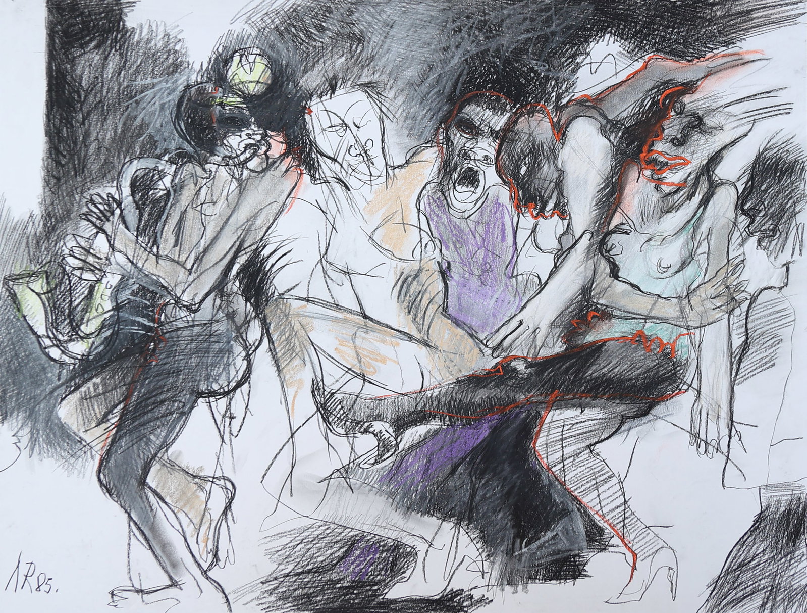 Arthur Reuthner (Biographical data unknown): Arthur Reuthner (Biographical data unknown) Macumba, 1985 pastel/paper 50 x 65 cm monogrammed AR, dated 85 SCHÄTZPREIS / ESTIMATE °€ 100 - 200 STARTPREIS / STARTING PRICE