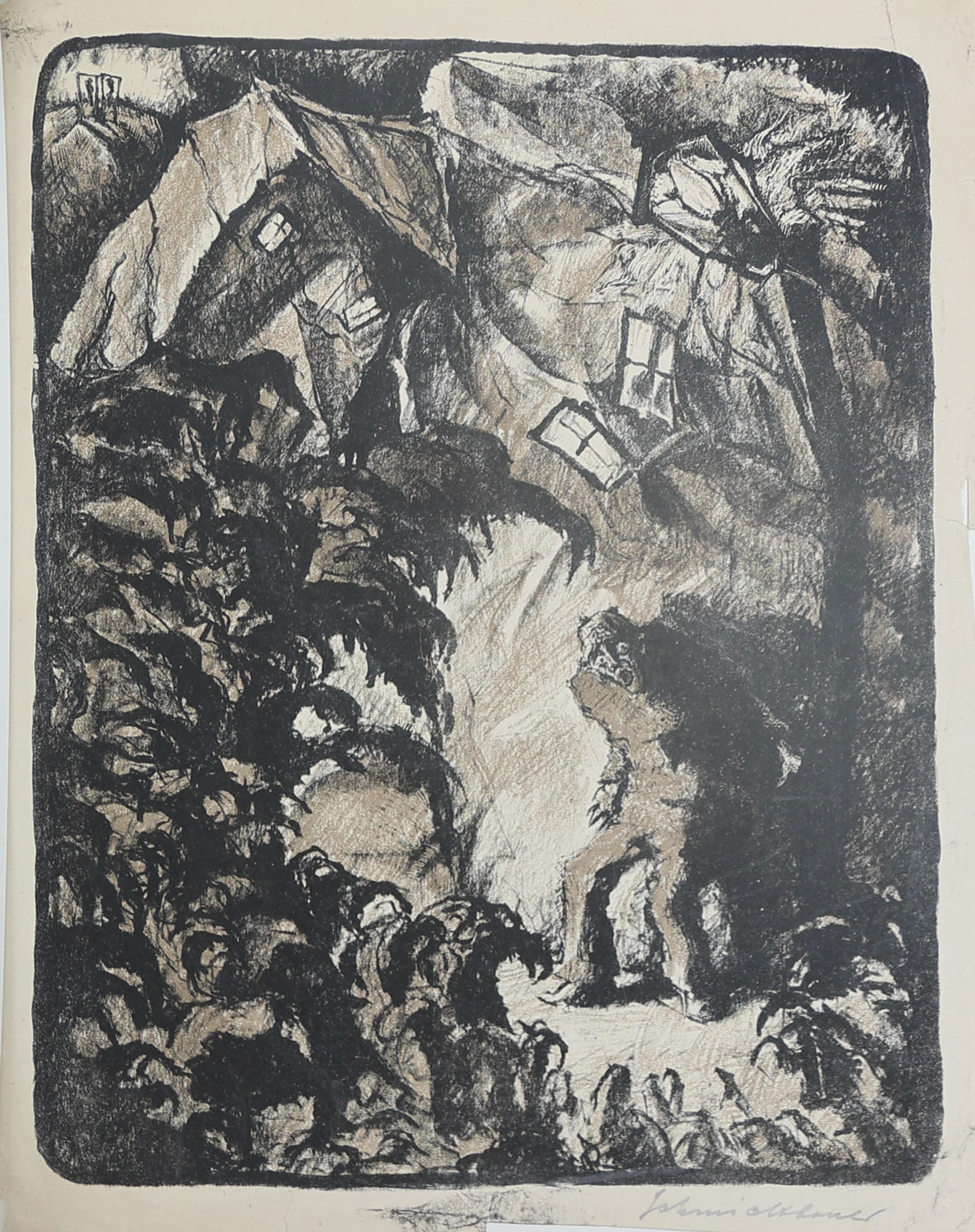 Ludwig Gottfried Schmidbauer* (Würzburg 1890 - 1975 Kirchberg): Ludwig Gottfried Schmidbauer* (Würzburg 1890 - 1975 Kirchberg) Lonliness lithograph/paper 29 x 22,5 cm signed Schmidbauer SCHÄTZPREIS / ESTIMATE °€ 80