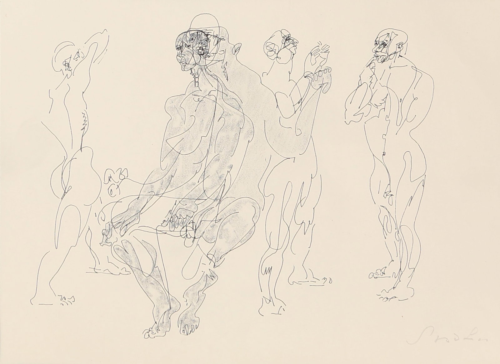 Rudolf Spohn* (1905 - 1975): Rudolf Spohn* (1905 - 1975) Male nude indian ink and charcoal/paper 30,7 x 43,5 cm signed Spohn SCHÄTZPREIS / ESTIMATE °€ 60 - 100 STARTPREIS / STARTING