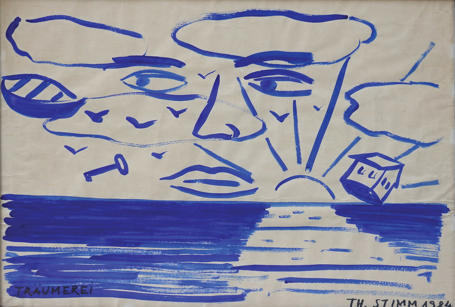 Thomas Stimm* (born 1948 in Vienna): Thomas Stimm* (born 1948 in Vienna) Reverie, 1984 gouache/paper 62 x 91 cm signed Th. Stimm, dated 1984 SCHÄTZPREIS / ESTIMATE € 100 - 400 STARTPREIS / START